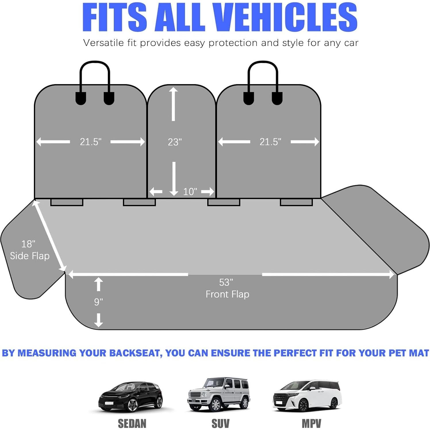Funda de Asiento para Perros Yonktoo GD-032A-B Impermeable 135 cm