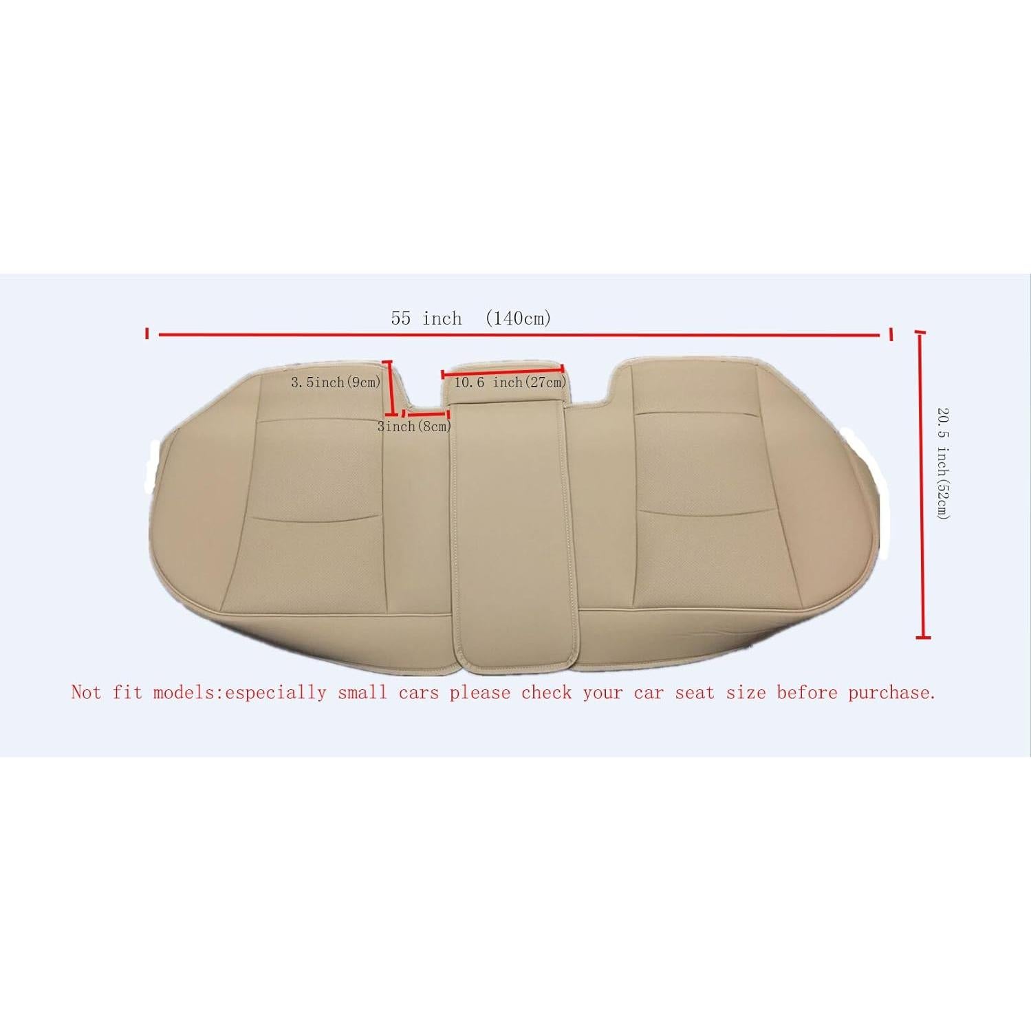 Funda de Asiento Trasero EDEALYN Beige Ajustable 127-140cm