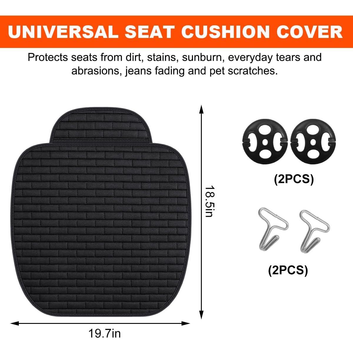 Funda de Asiento Delantera KVAEY Negra Antideslizante 50x46.7cm