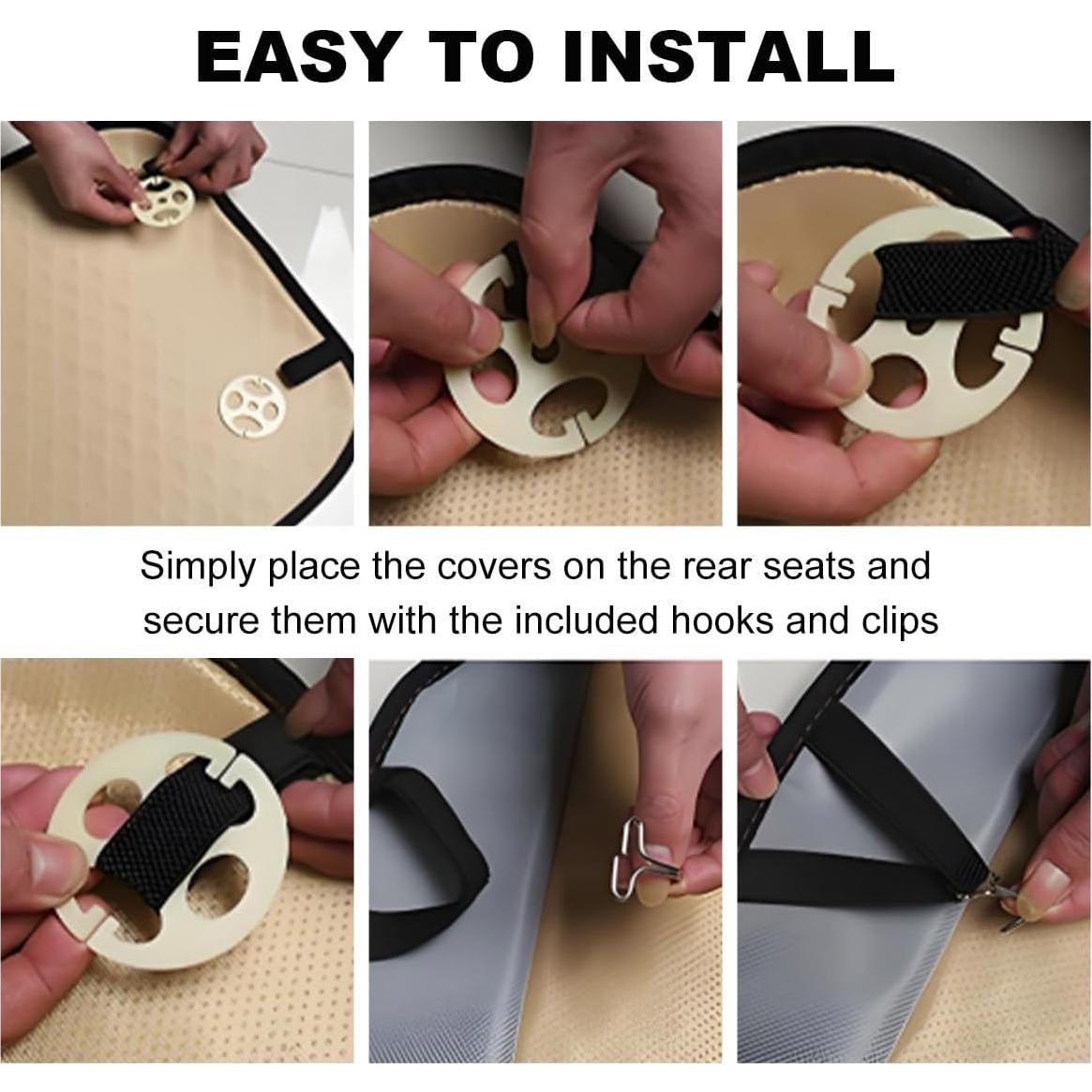 Funda de Asiento Delantera KVAEY Negra Antideslizante 50x46.7cm