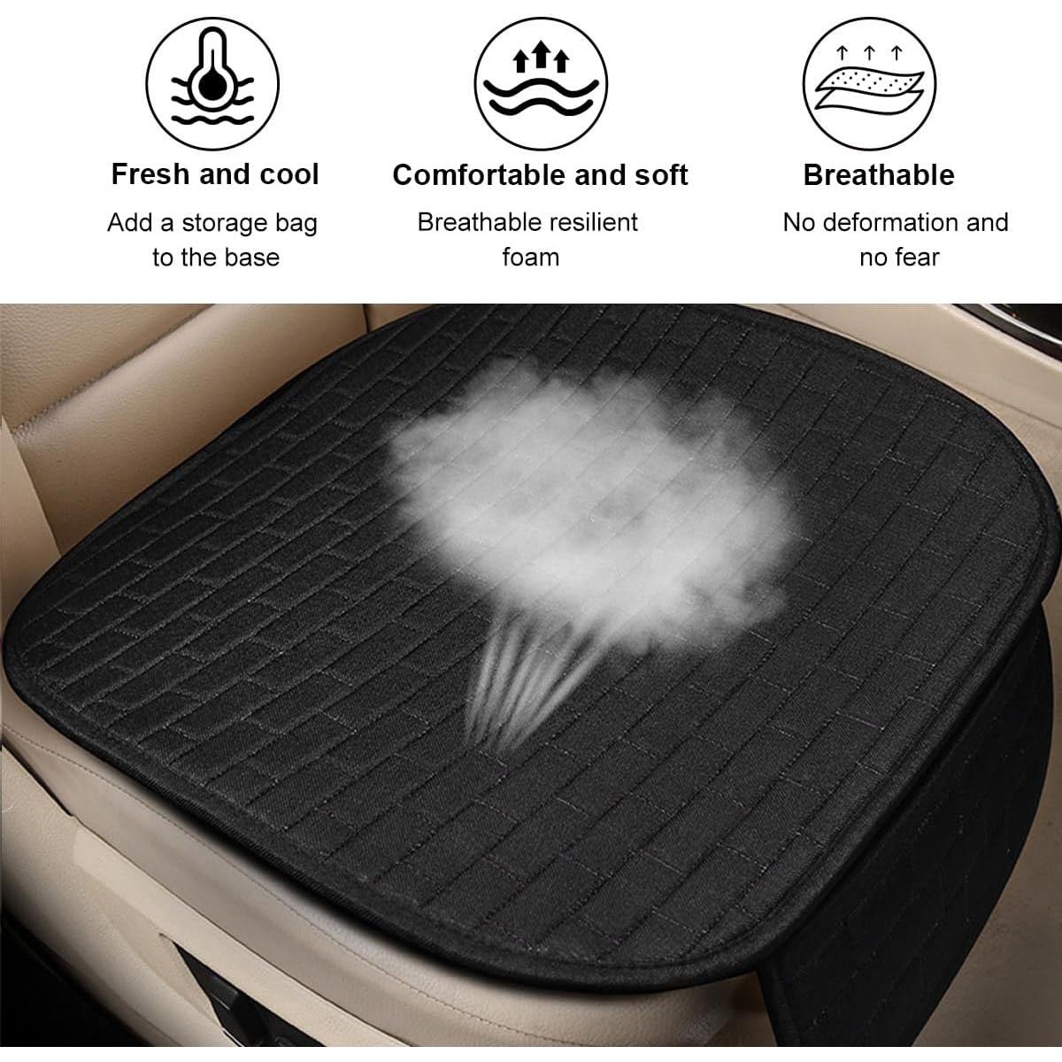 Funda de Asiento Delantera KVAEY Negra Antideslizante 50x46.7cm