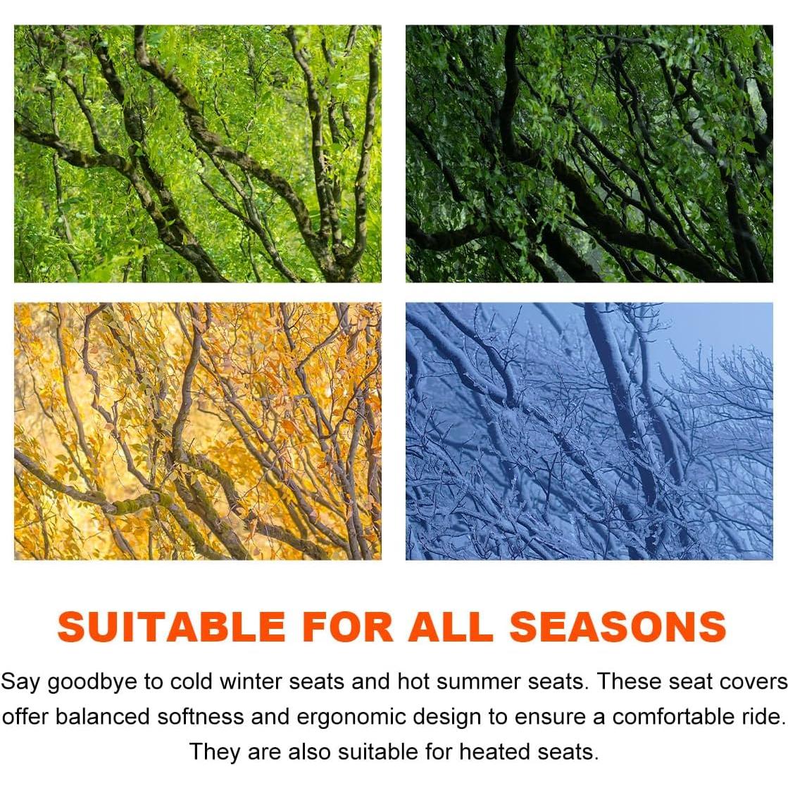 Funda de Asiento Delantera KVAEY Negra Antideslizante 50x46.7cm