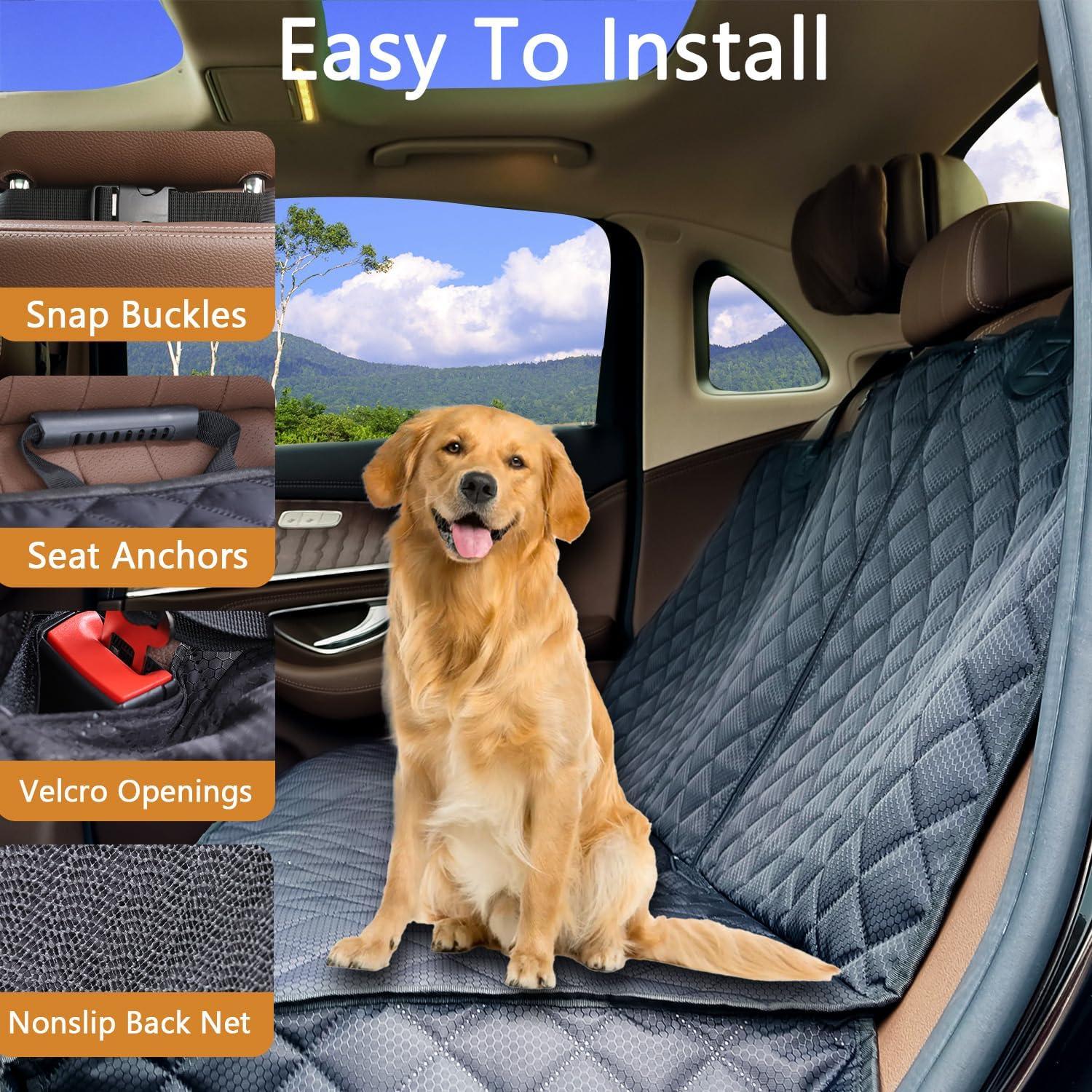 Funda de Asiento de Coche para Perros HNCPSY Impermeable Universal