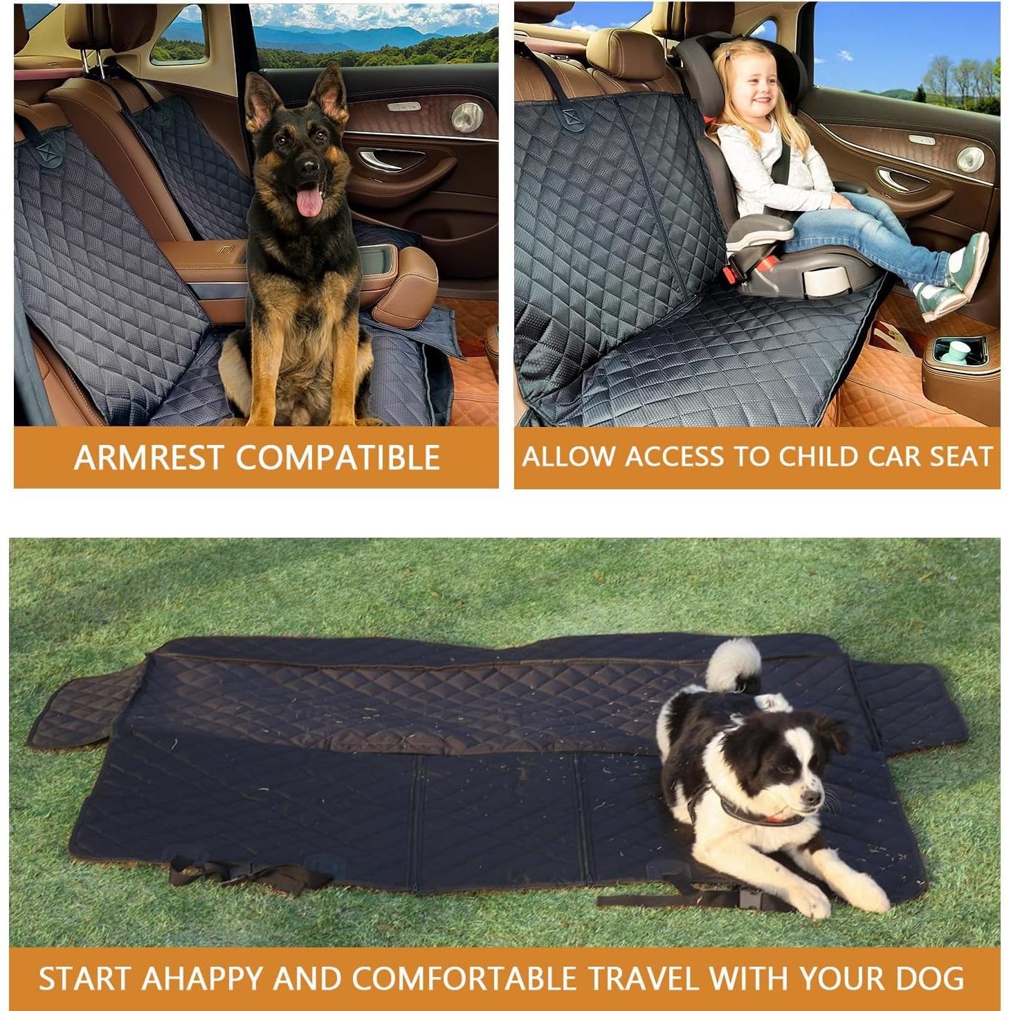 Funda de Asiento de Coche para Perros HNCPSY Impermeable Universal
