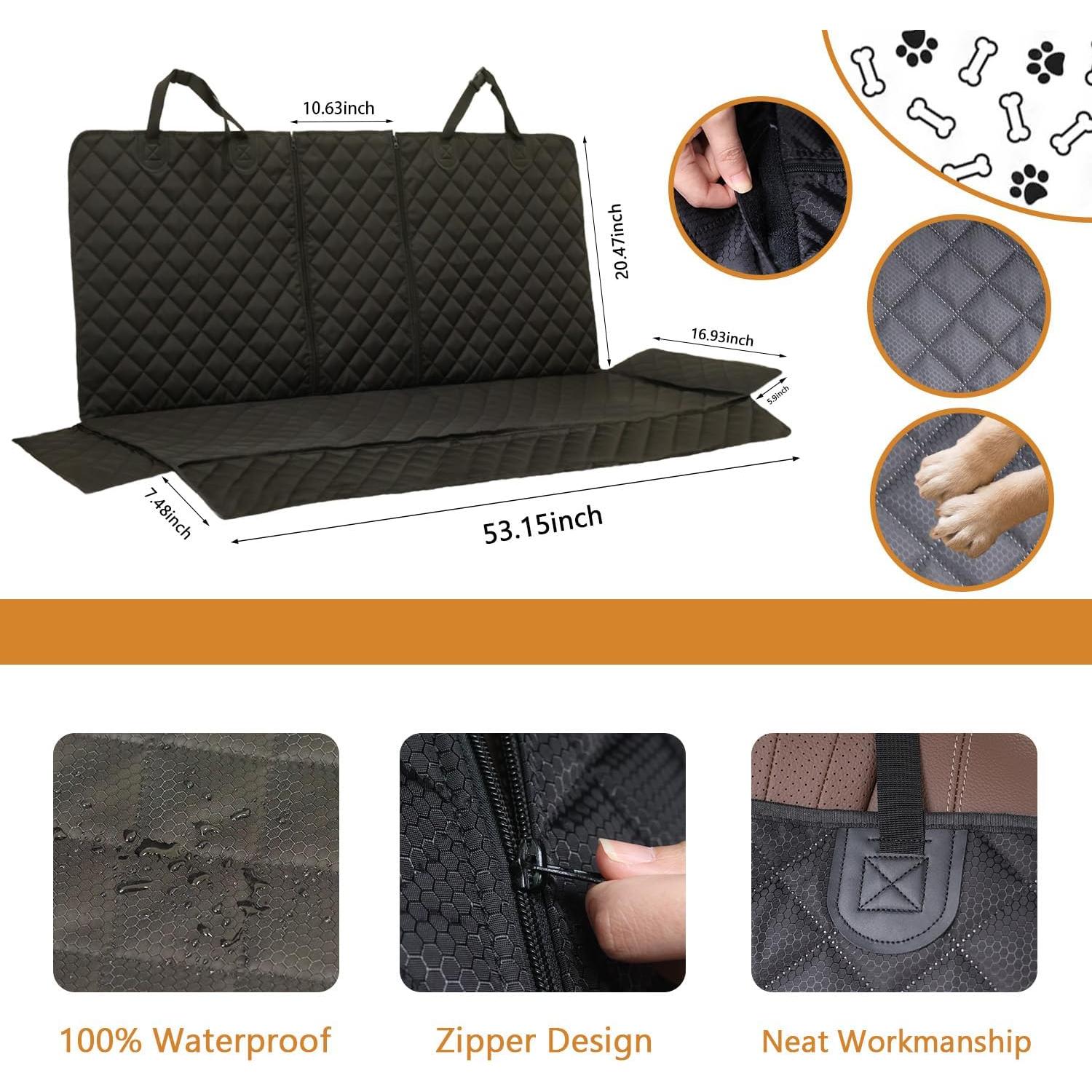 Funda de Asiento de Coche para Perros HNCPSY Impermeable Universal