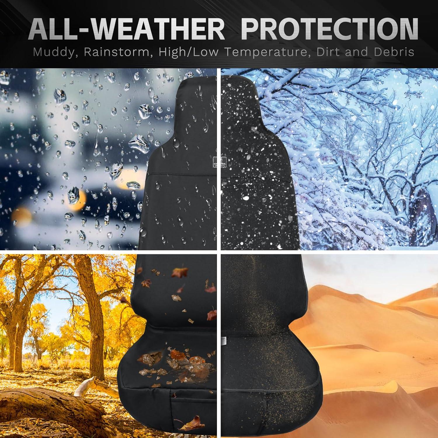 Funda de Asiento de Coche Impermeable CAR PASS Universal Negro
