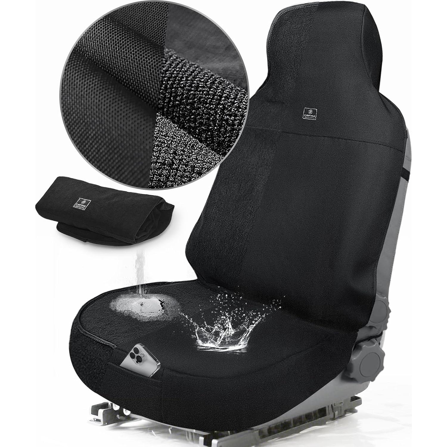 Funda de Asiento de Coche Impermeable CAR PASS Universal Negro