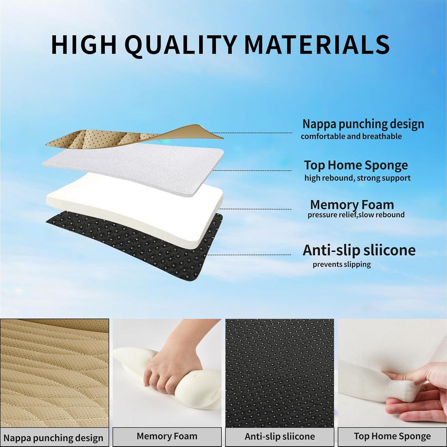 Funda de Asiento de Coche KAYI, Espuma Viscoelástica, Antideslizante