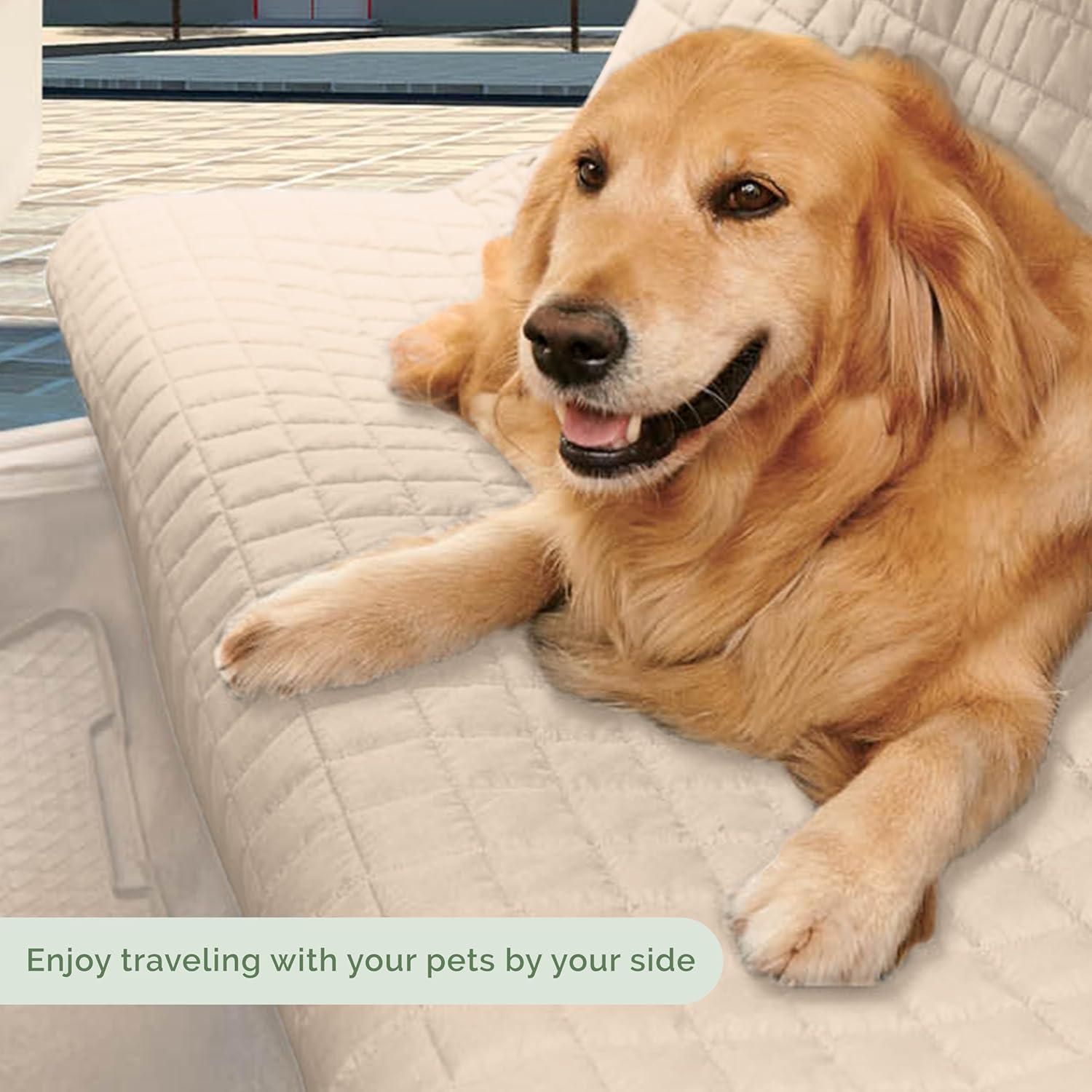 Cubierta de Asiento para Mascotas Elegant Comfort Crema 139.7 cm