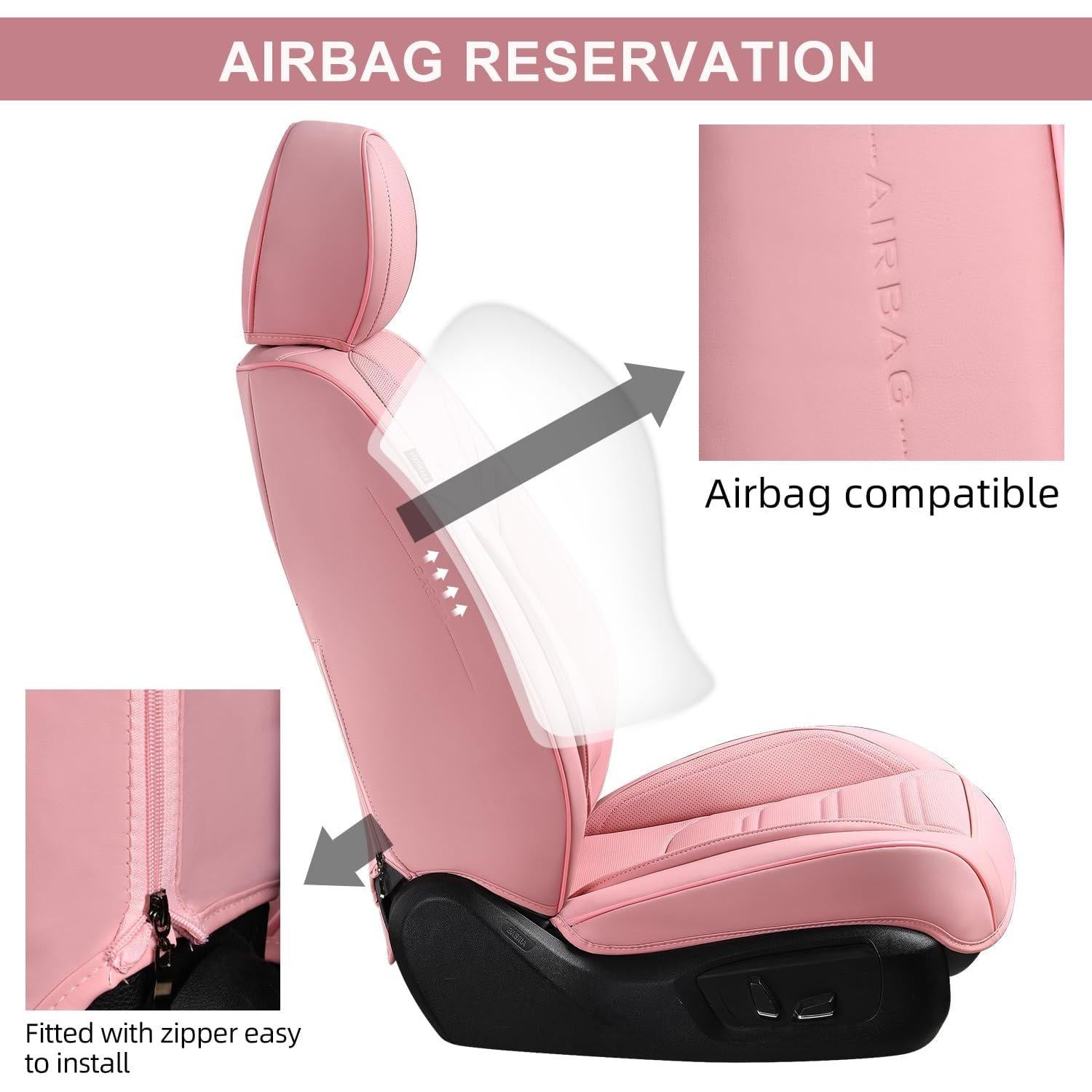 Fundas de Asiento de Coche TIEHESYT Rosa Bonito Par Delantero