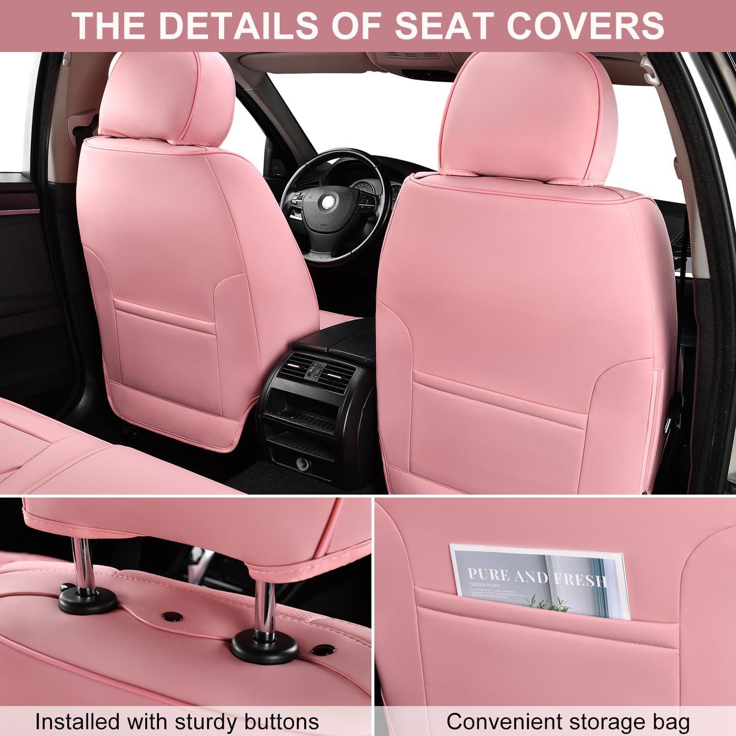 Fundas de Asiento de Coche TIEHESYT Rosa Bonito Par Delantero
