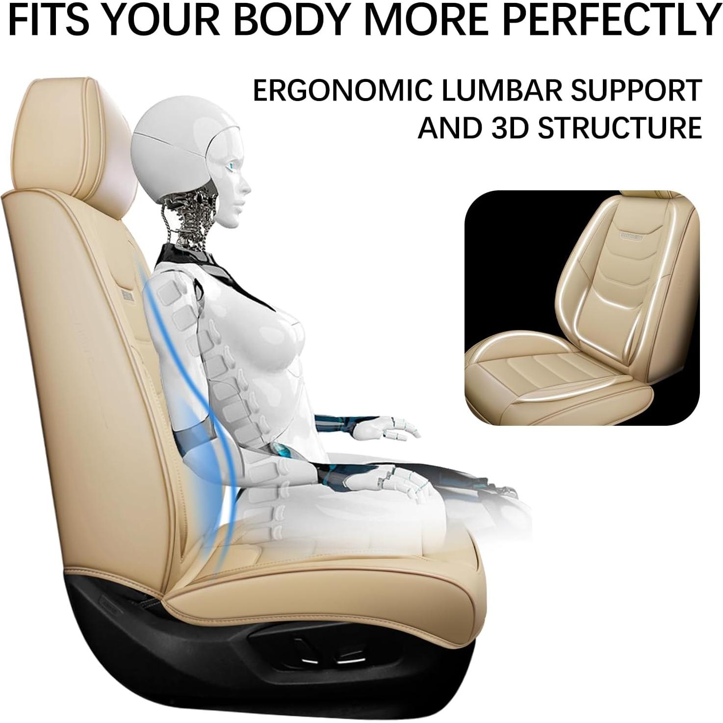 Fundas de Asiento de Coche WENNFOUR Beige Universal 2 Pzas