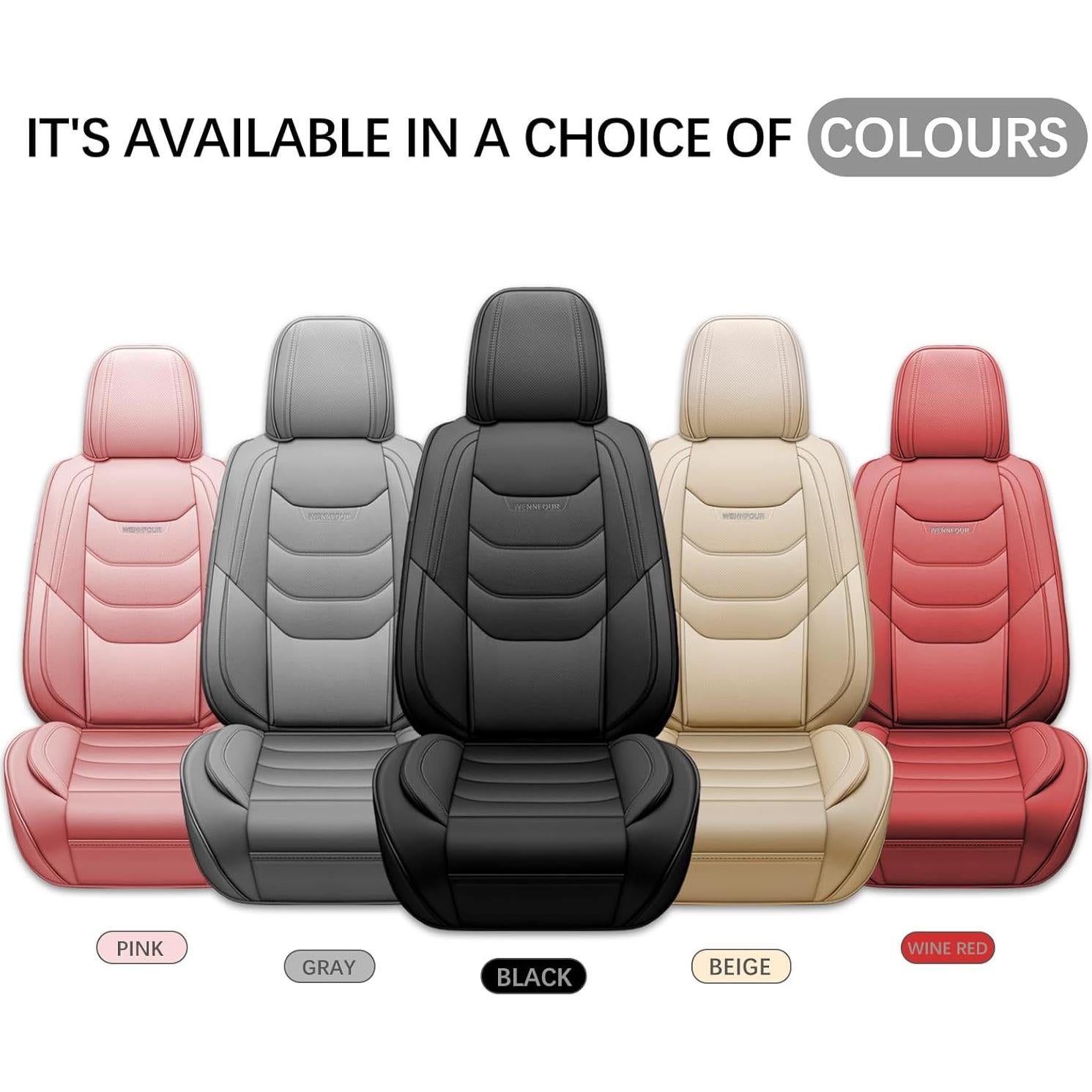 Fundas de Asiento de Coche WENNFOUR Beige Universal 2 Pzas
