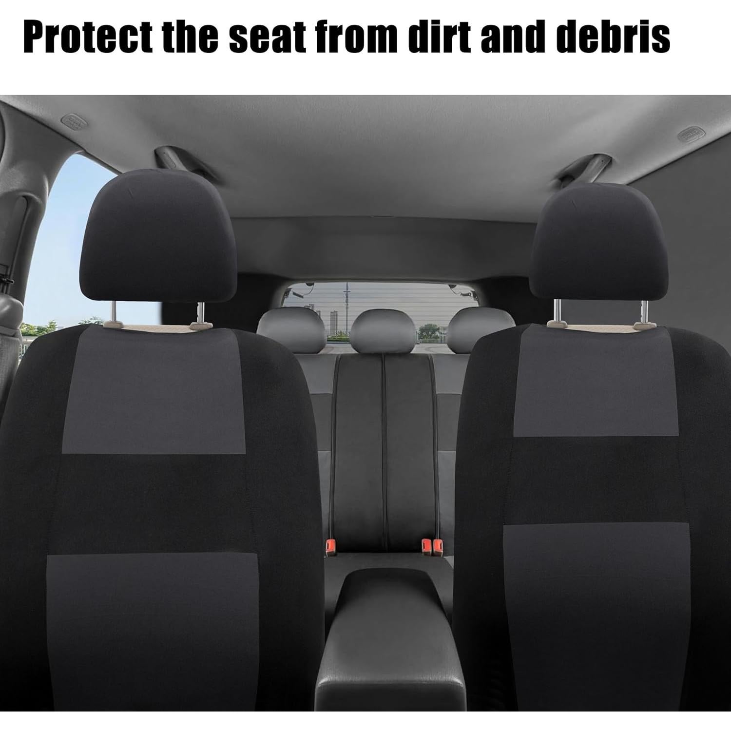 Fundas de Asiento de Coche DREAHOTEXTIL Universales 2 Pcs Gris