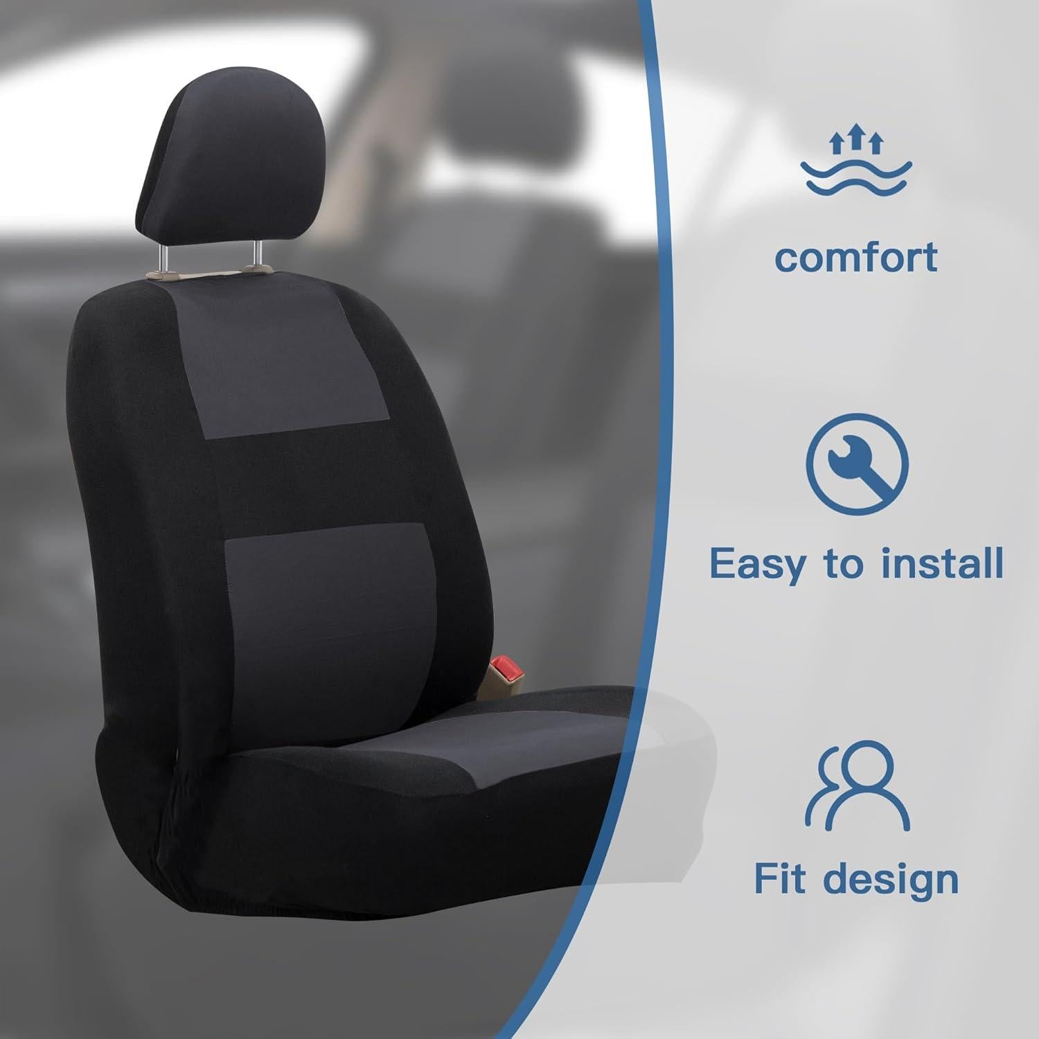 Fundas de Asiento de Coche DREAHOTEXTIL Universales 2 Pcs Gris