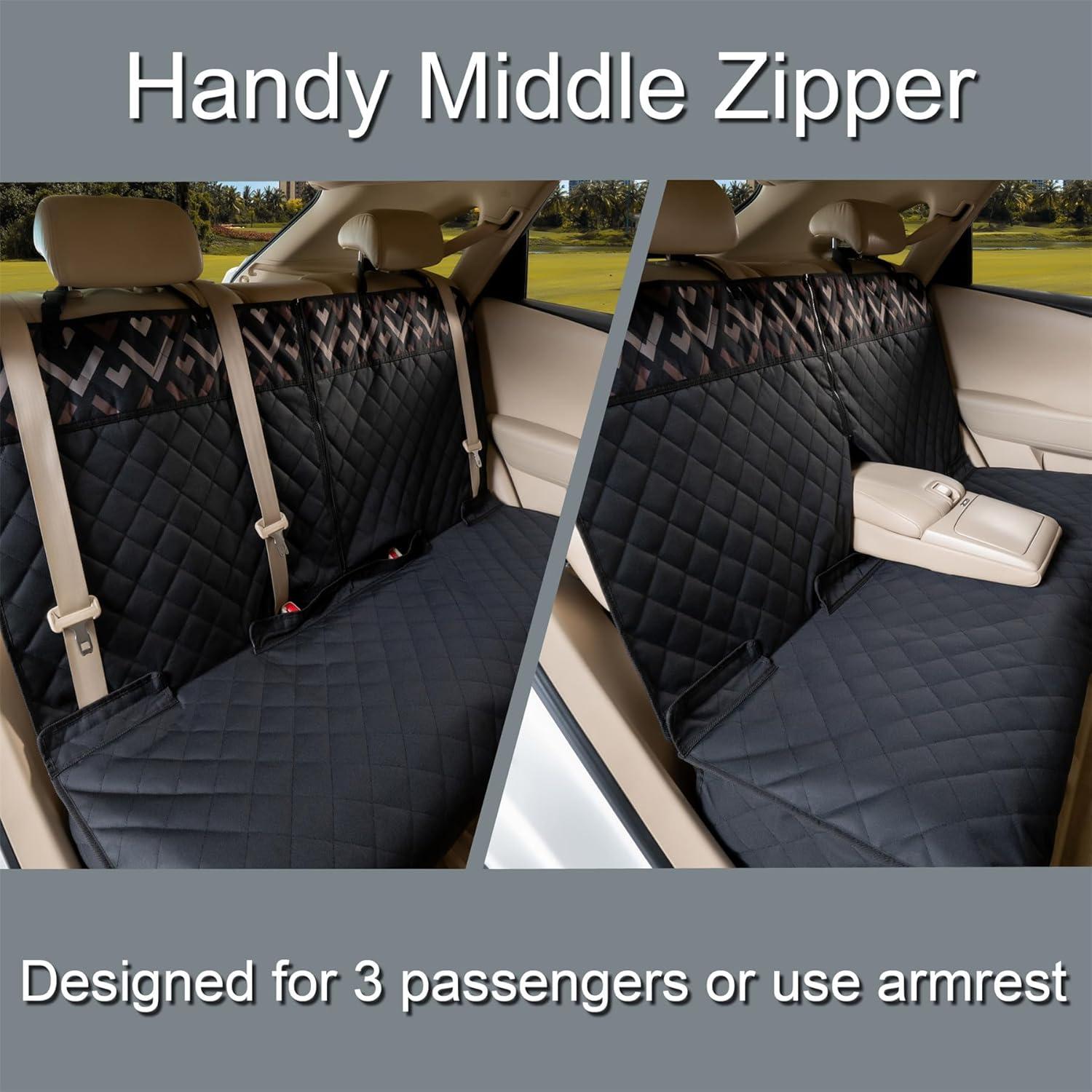 Funda de Asiento de Coche para Perros YOVEEKLE Negra Impermeable