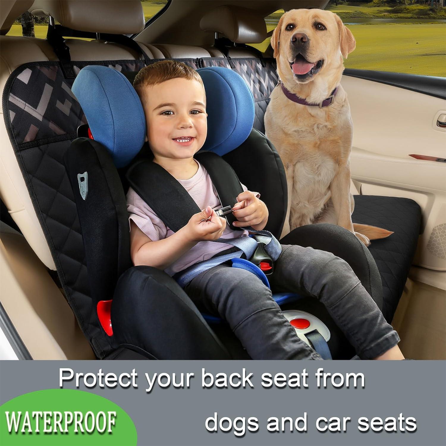 Funda de Asiento de Coche para Perros YOVEEKLE Negra Impermeable