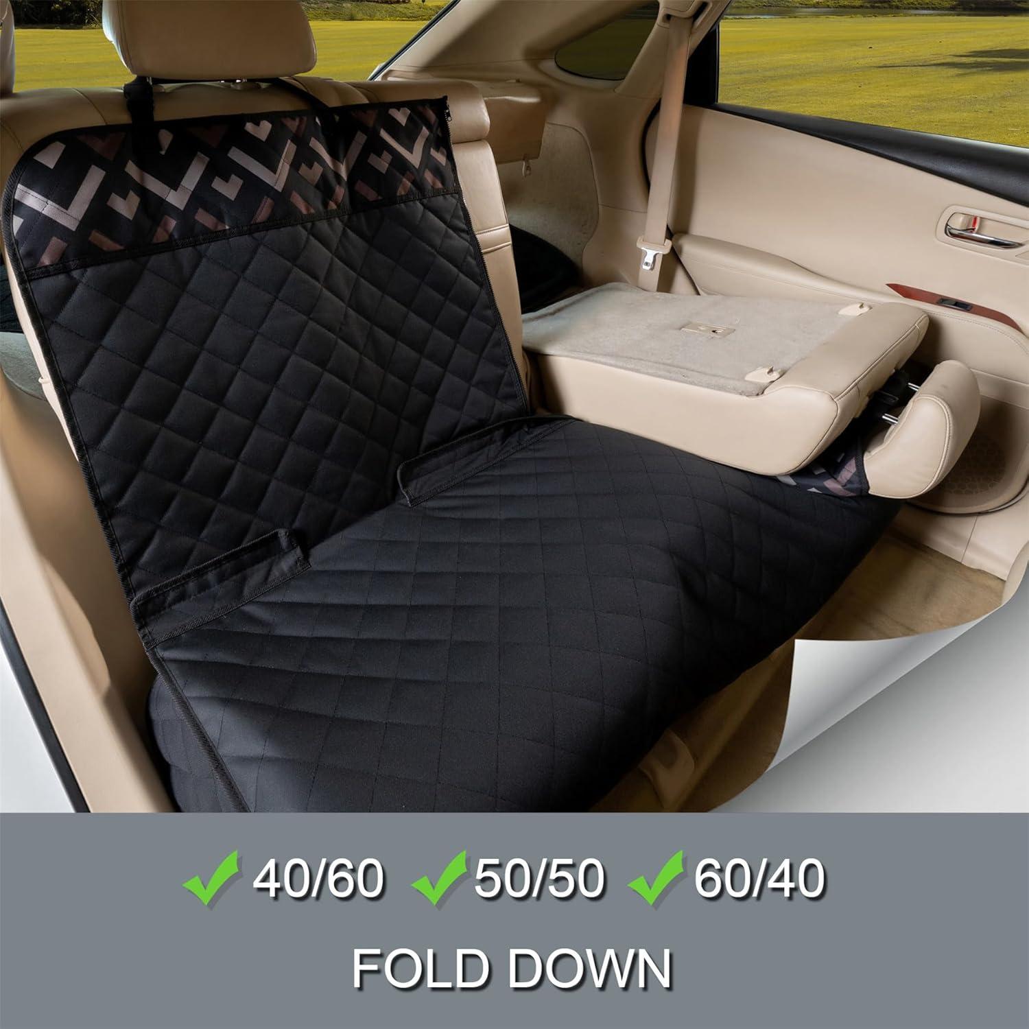 Funda de Asiento de Coche para Perros YOVEEKLE Negra Impermeable