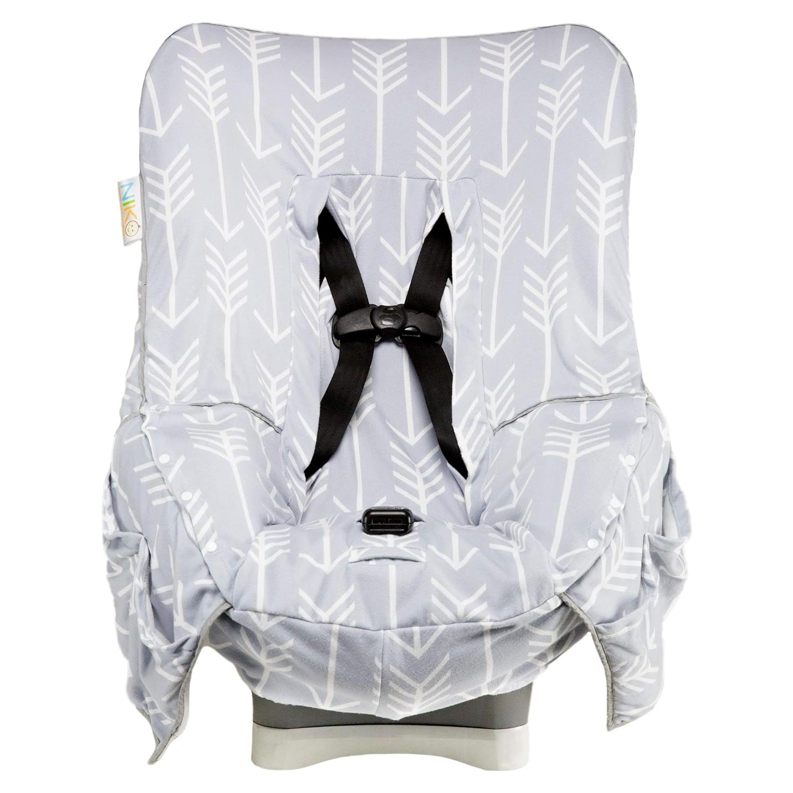 Cubierta de Asiento de Auto Infantil Niko Easy-Wash - Algodón Jersey Flechas Grises - Ajuste Universal