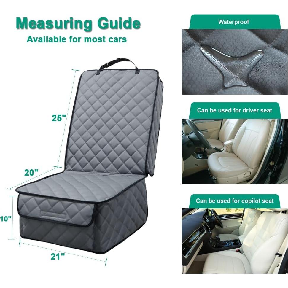 Funda de Asiento Delantero Impermeable HAPYFOST Gris