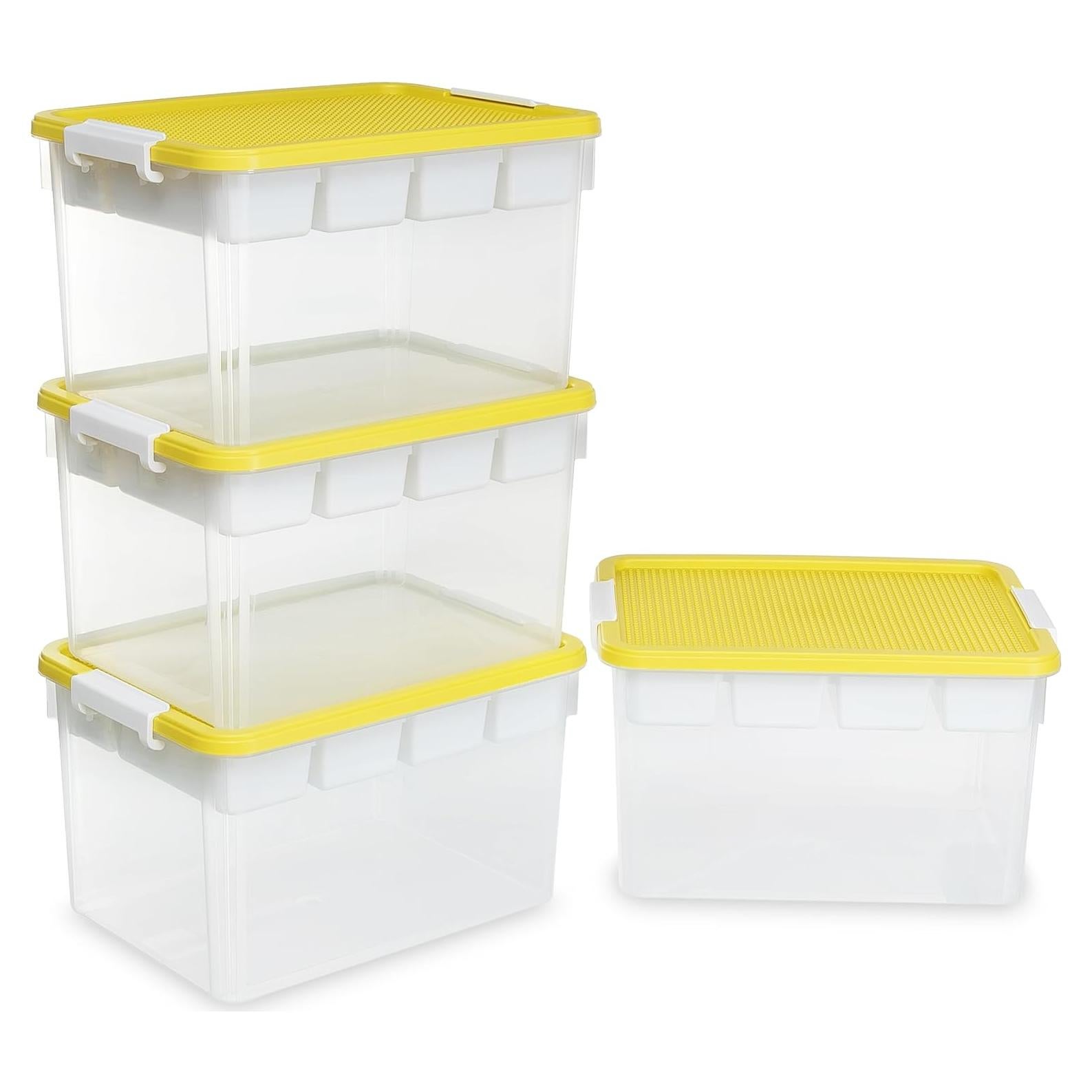 Caja de Almacenamiento Citylife 30L con Bandeja Extraíble Amarillo