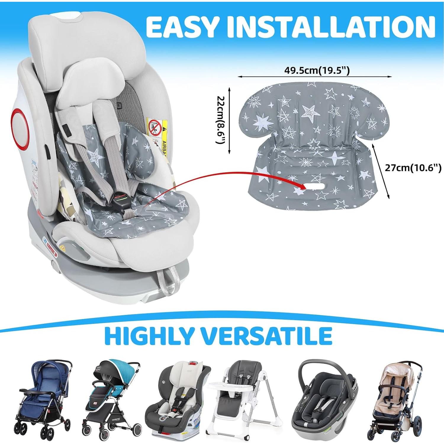 Almohadilla Enfriadora Orzbow para Asiento de Coche Bebé Gris