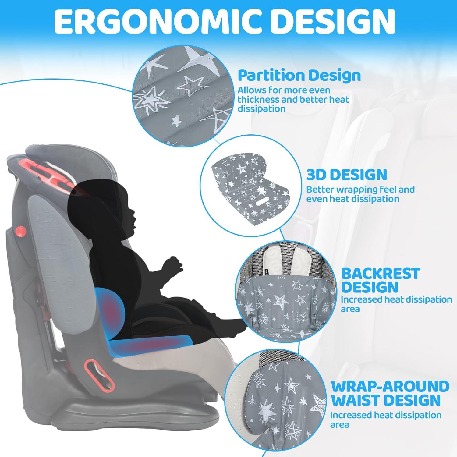 Almohadilla Enfriadora Orzbow para Asiento de Coche Bebé Gris