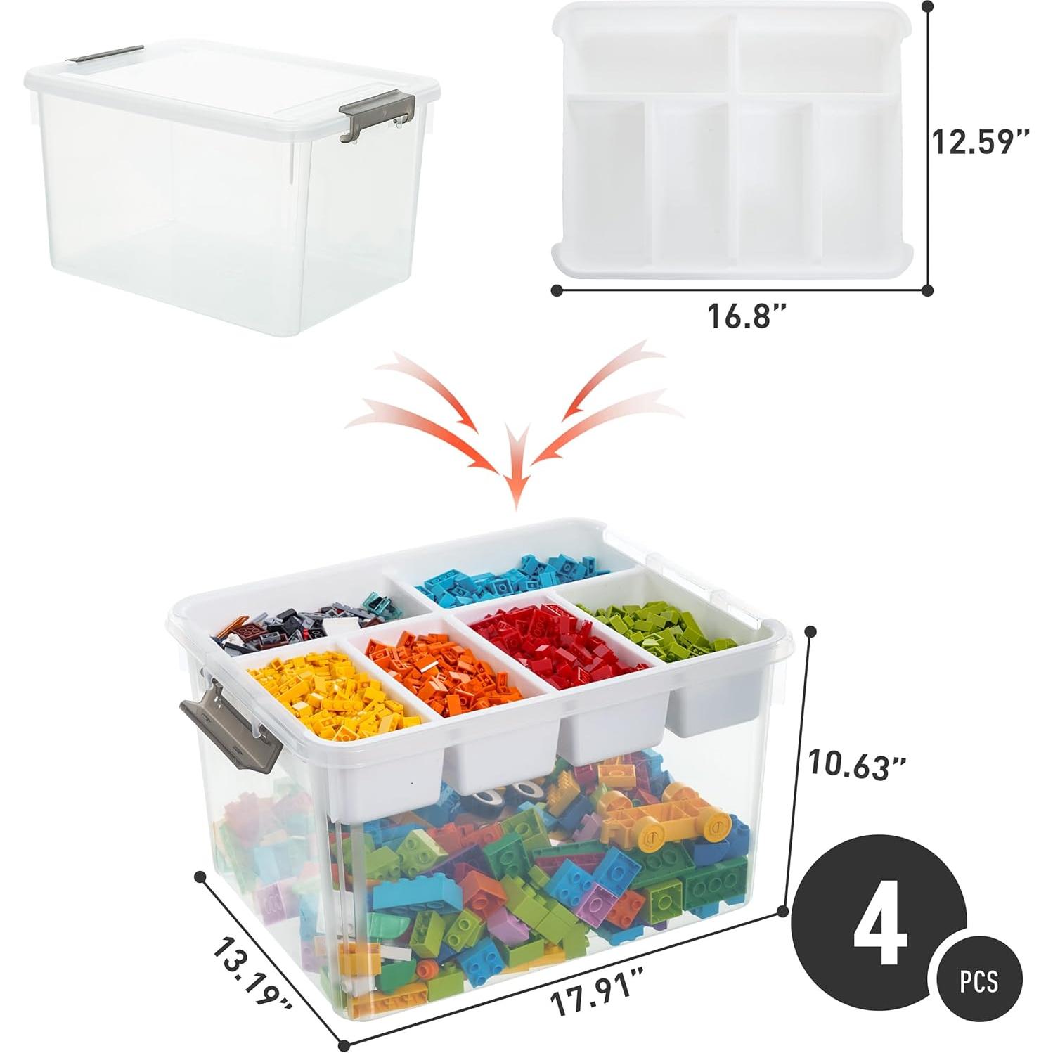 Contenedor de Almacenamiento Citylife 32 Qt 4 Piezas Apilables