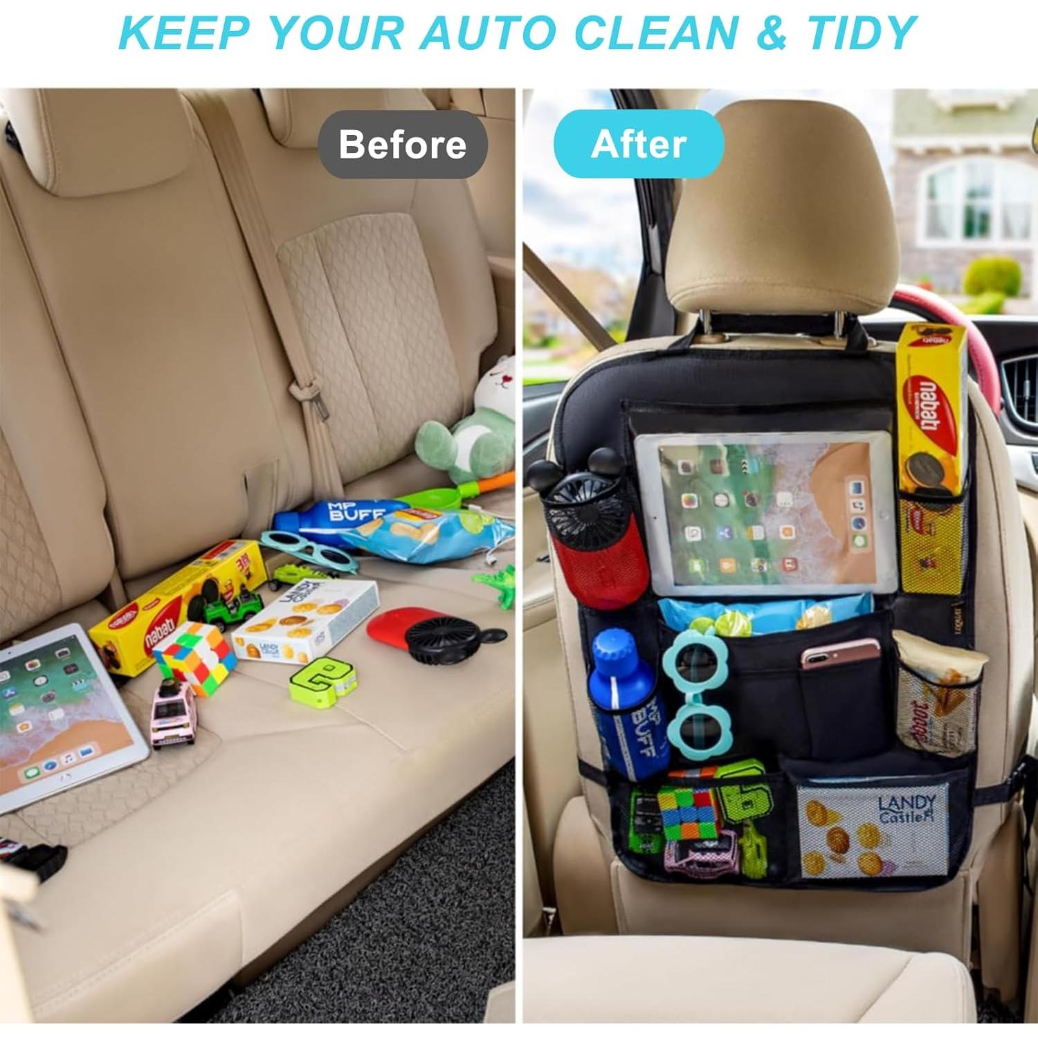 Organizador de Asiento Trasero Matenf con 9 Bolsillos y Soporte para Tableta