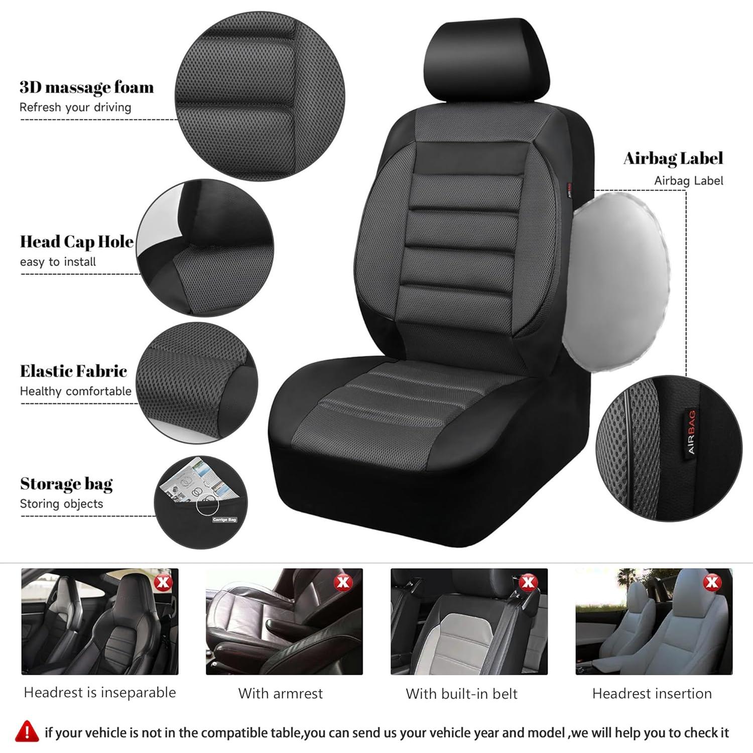 Fundas de Asiento de Coche CAR PASS zt-0010PU Gris Carbón