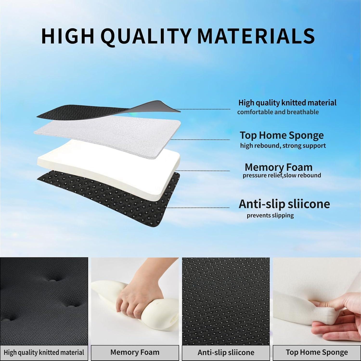 Funda de Asiento de Coche KAYI, Espuma Viscoelástica, Negro