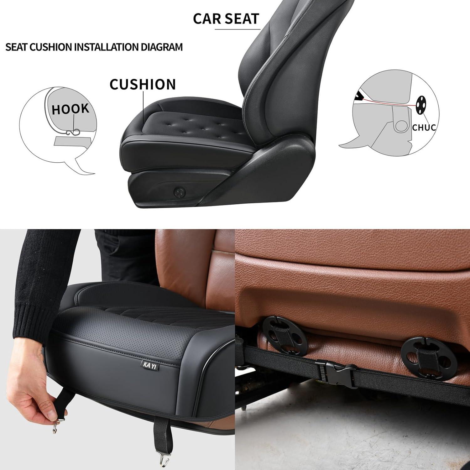 Funda de Asiento de Coche KAYI, Espuma Viscoelástica, Negro