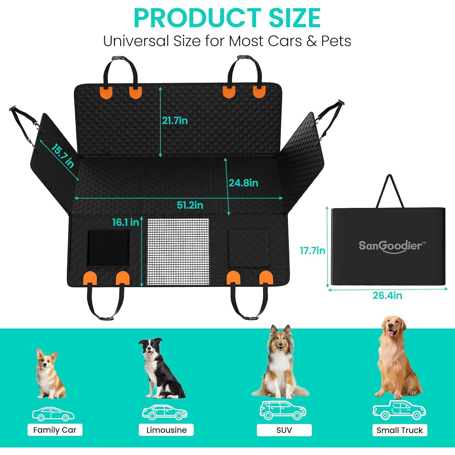 Funda de Asiento para Perros Sangoodier Universal Naranja 132x64cm