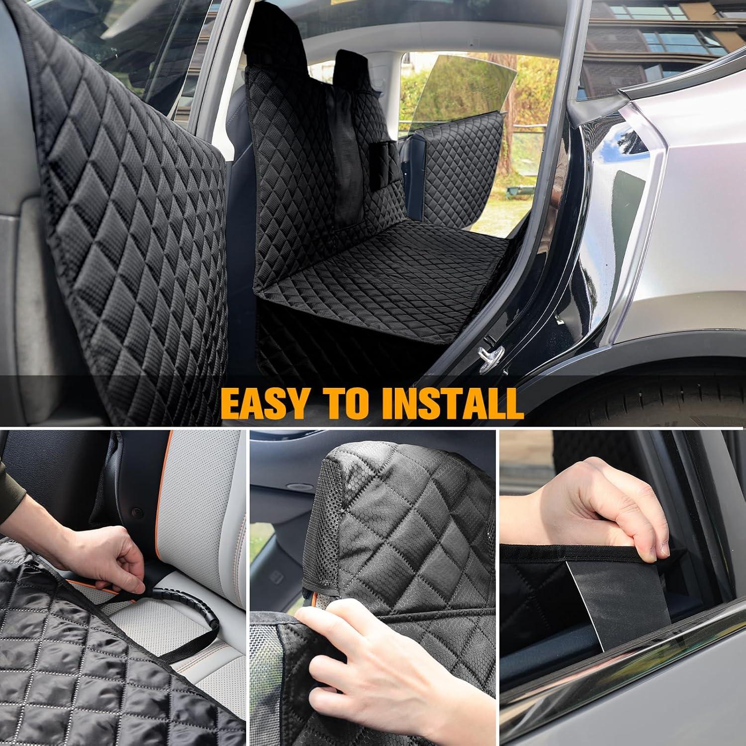 Cubierta de Asiento para Perros PETICON Tesla Modelo 3 y Y 100% Impermeable