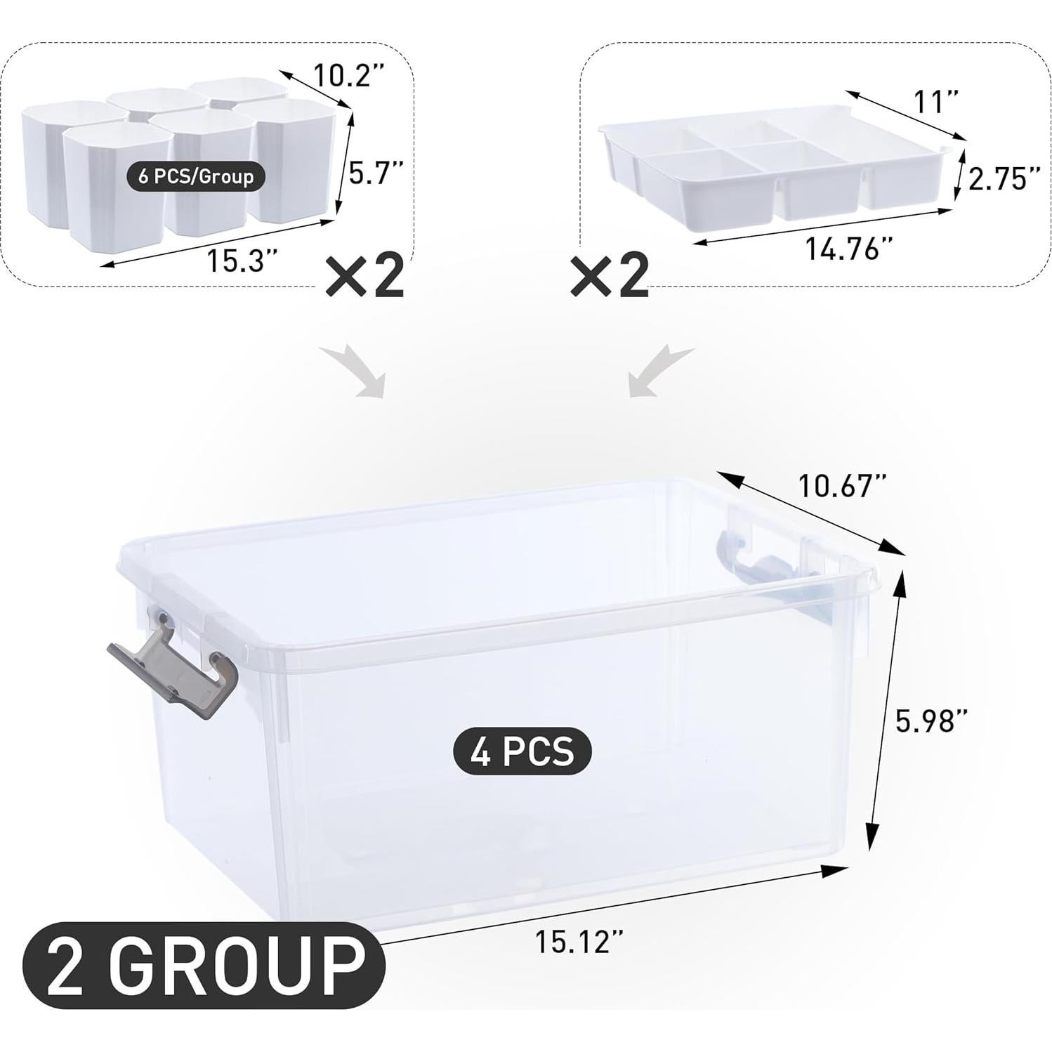 Caja de Almacenamiento ITYLIFE 17 L con Bandeja y 12 Inserts
