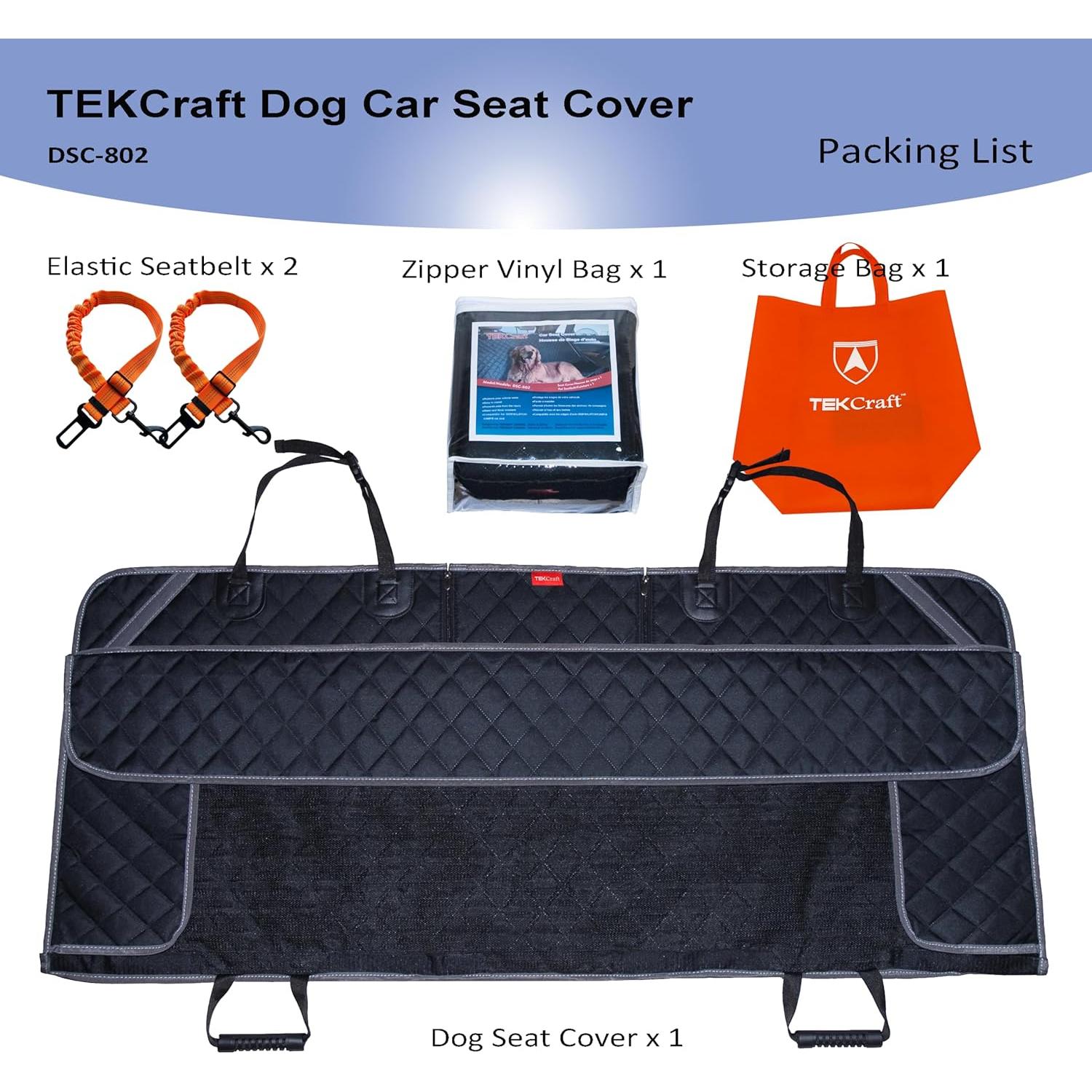 Cubierta de Asiento para Perros TEKCraft DSC-802 A Prueba de Agua