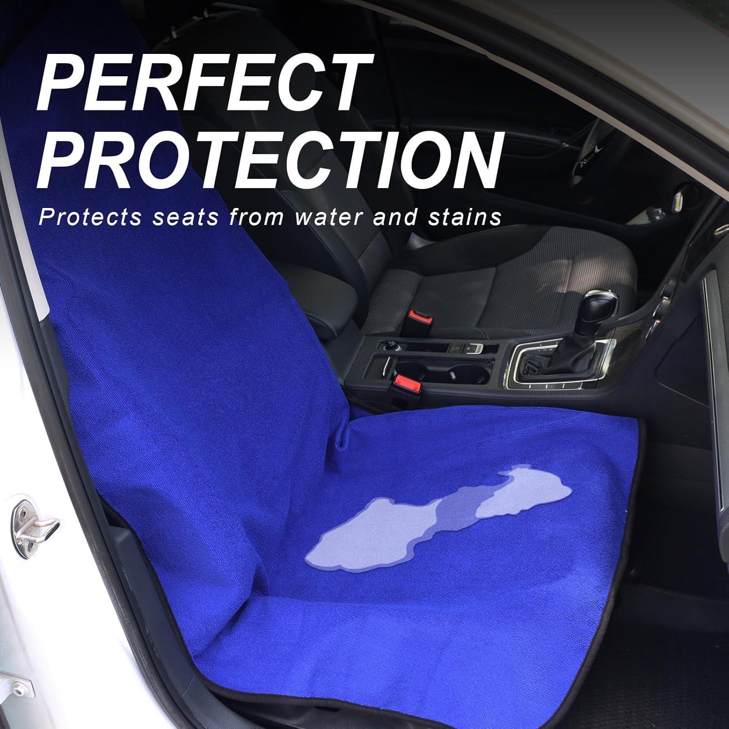 Cubierta de Asiento de Coche Zinytrae 2 Piezas Azul Impermeable