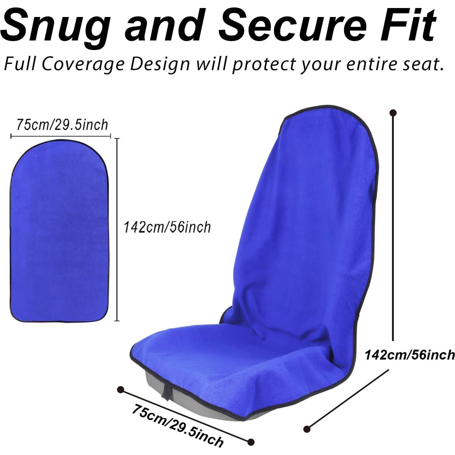 Cubierta de Asiento de Coche Zinytrae 2 Piezas Azul Impermeable