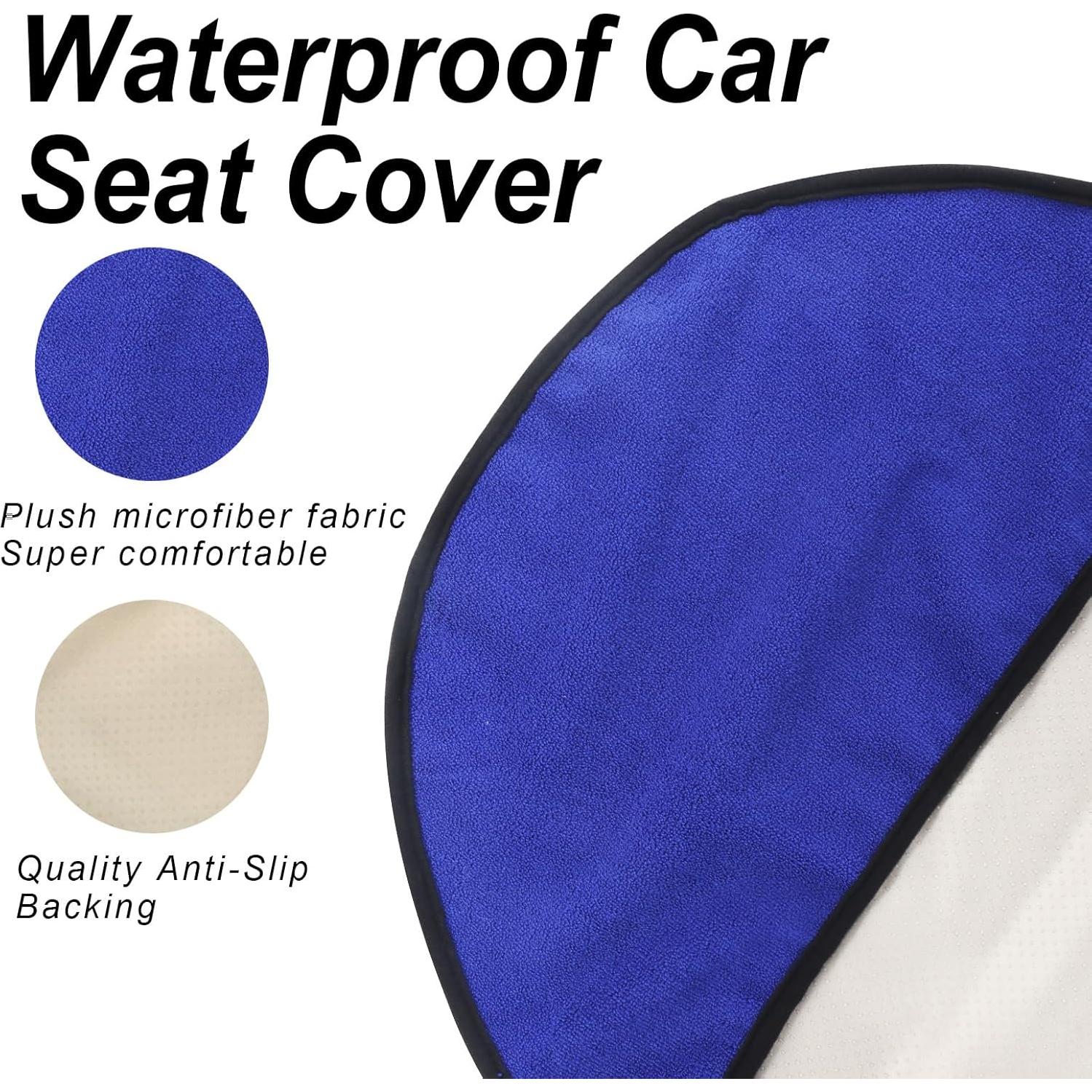 Cubierta de Asiento de Coche Zinytrae 2 Piezas Azul Impermeable