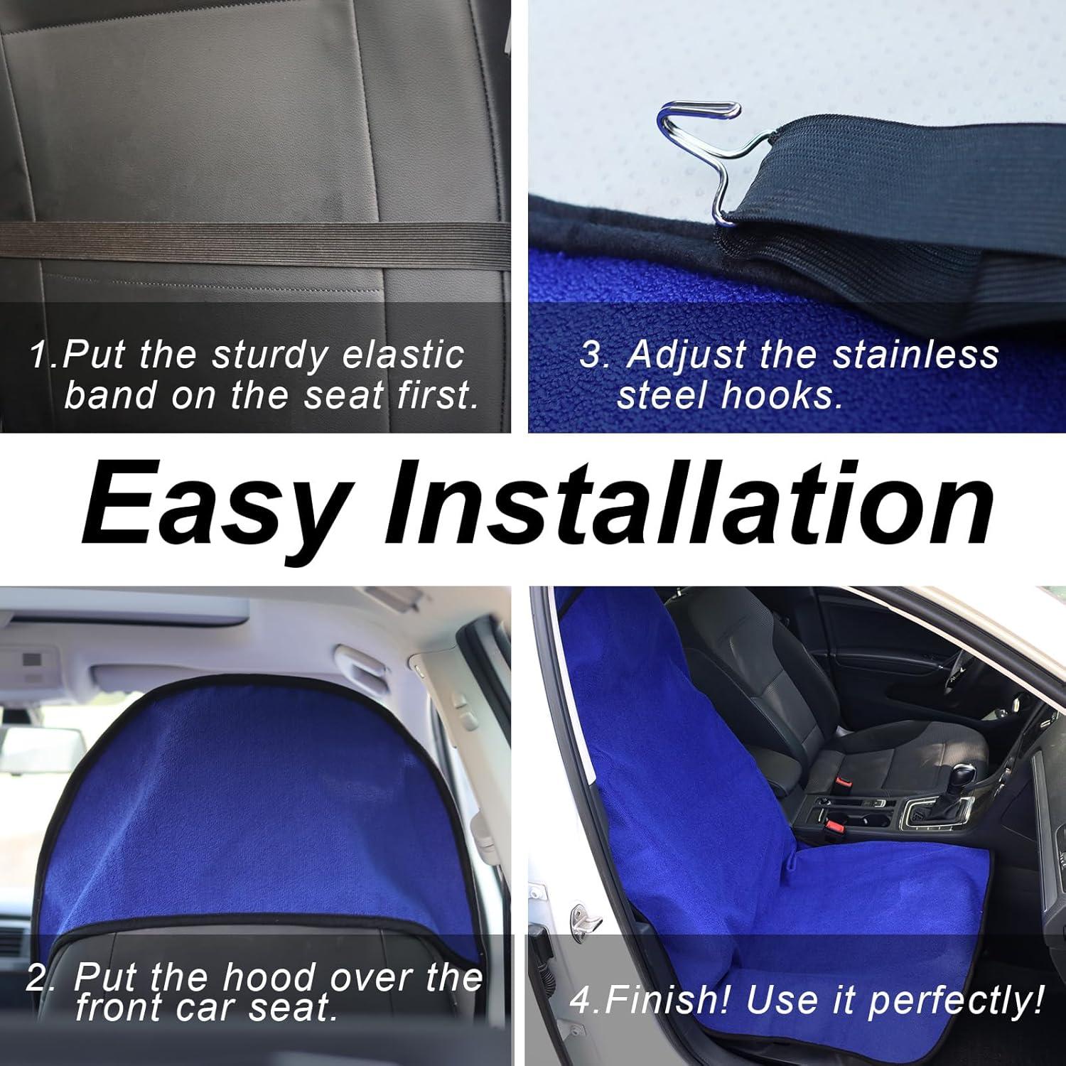 Cubierta de Asiento de Coche Zinytrae 2 Piezas Azul Impermeable