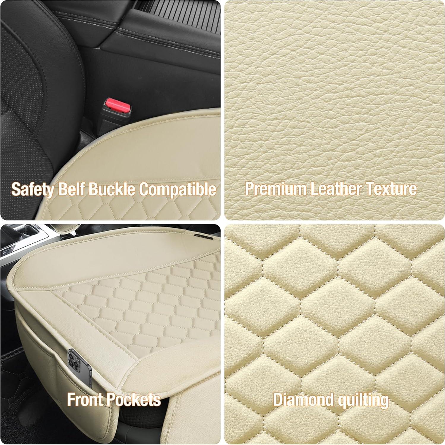 Fundas de Asiento de Coche Elantrip 4805-BE Beige Acolchadas