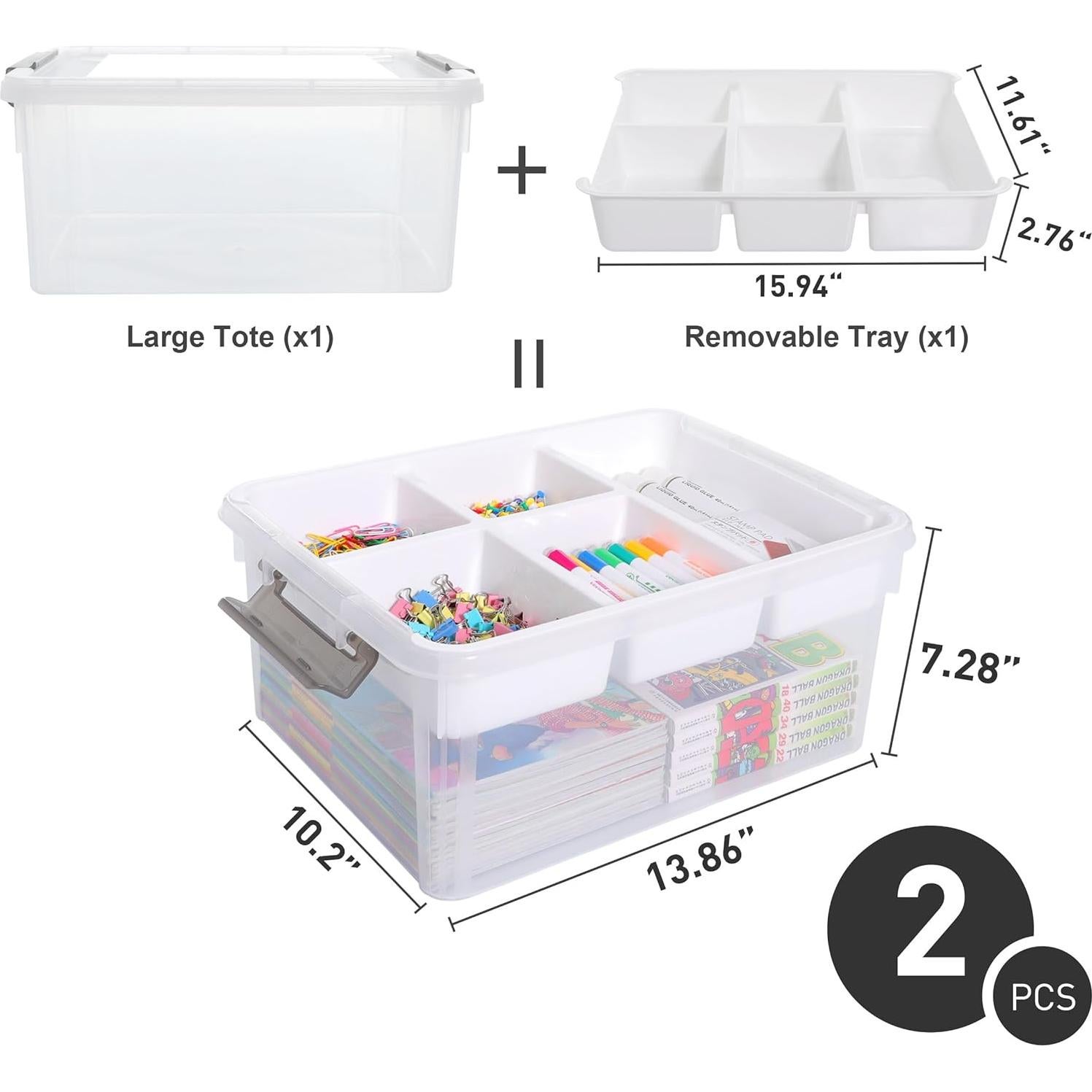 Caja de Almacenamiento Plástica ITYLIFE 17L con Bandeja Extraíble