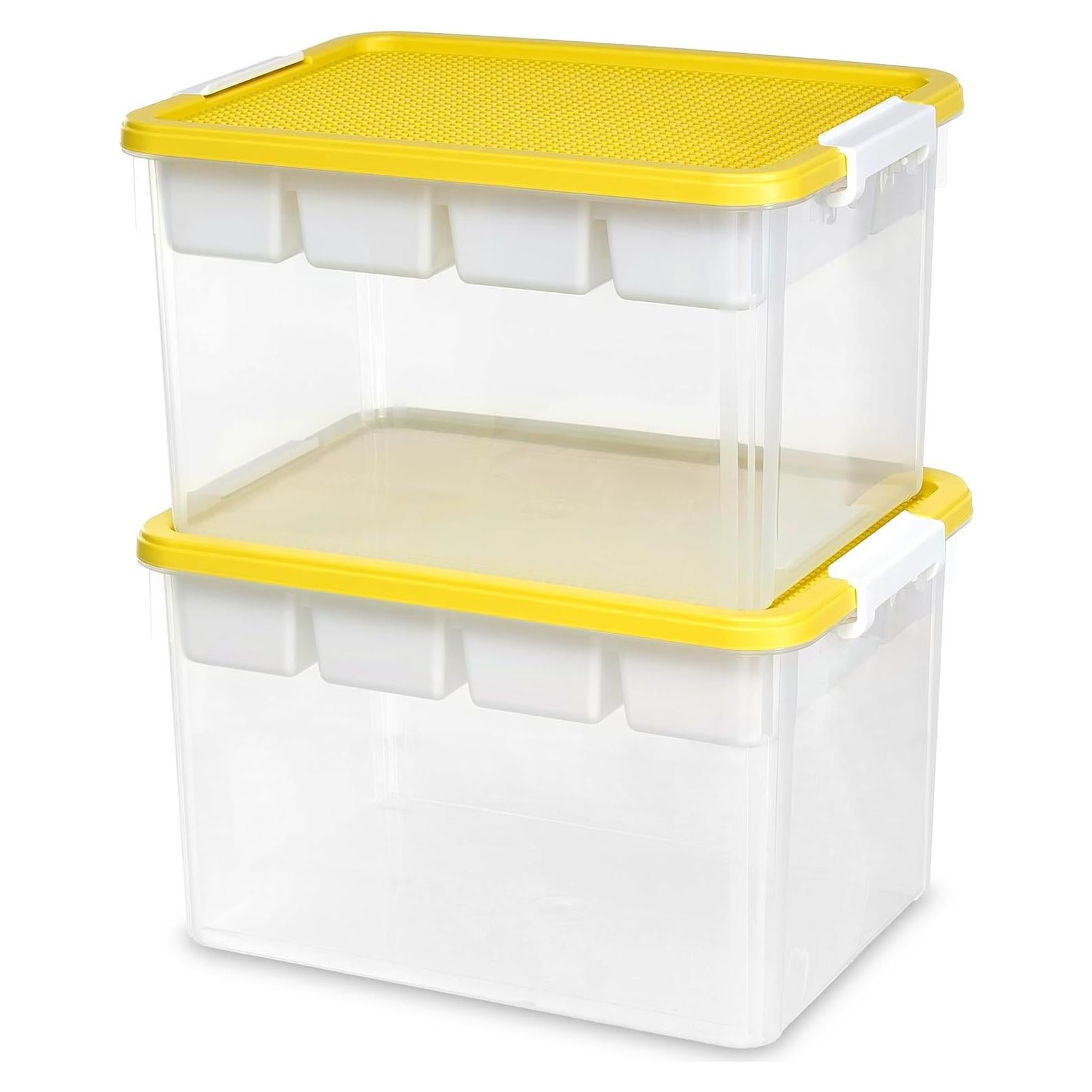 Caja de Almacenamiento Citylife 30L con Bandeja Extraíble Amarillo