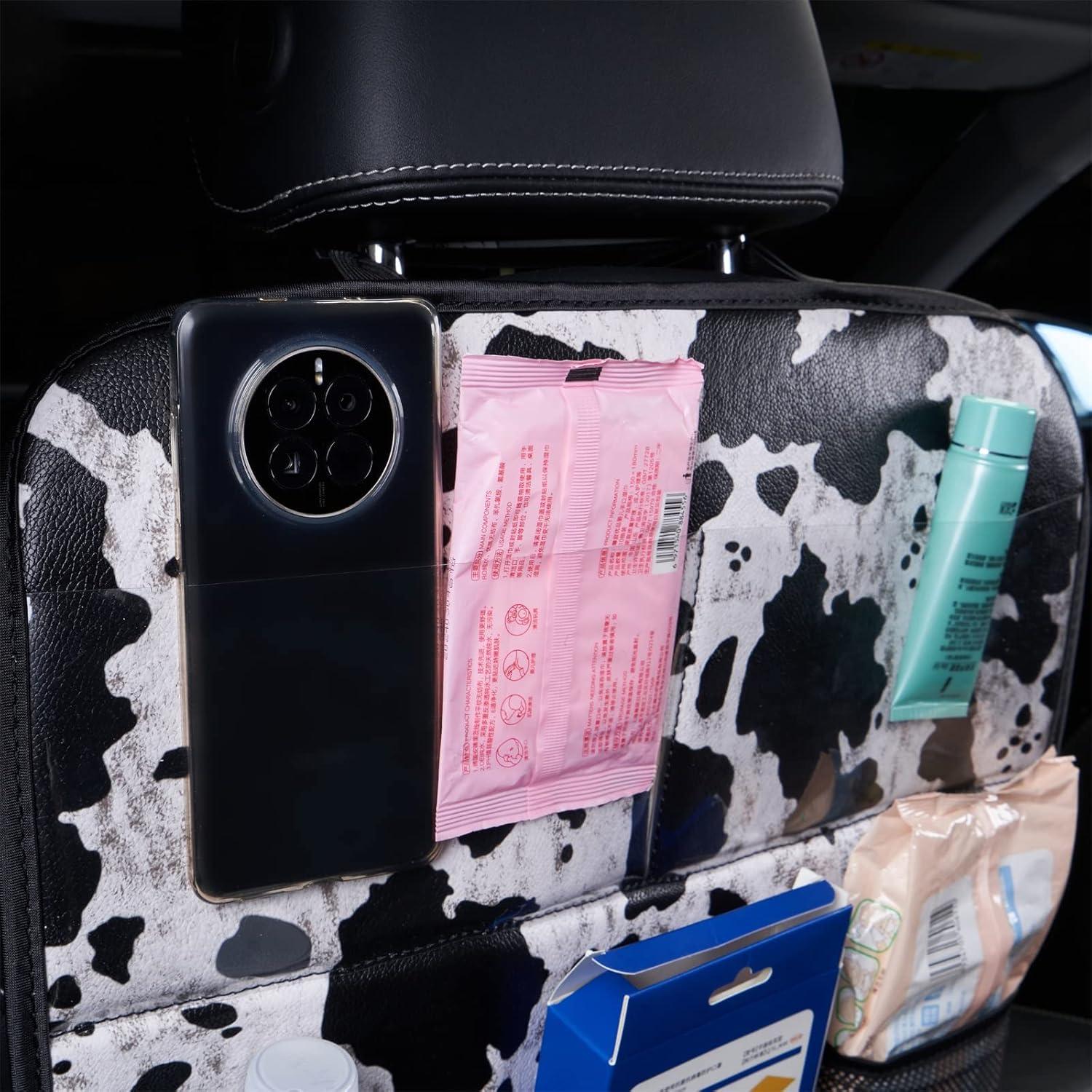 Protectores de Asiento Trasero LSBS Estampado de Vaca - 2 Piezas