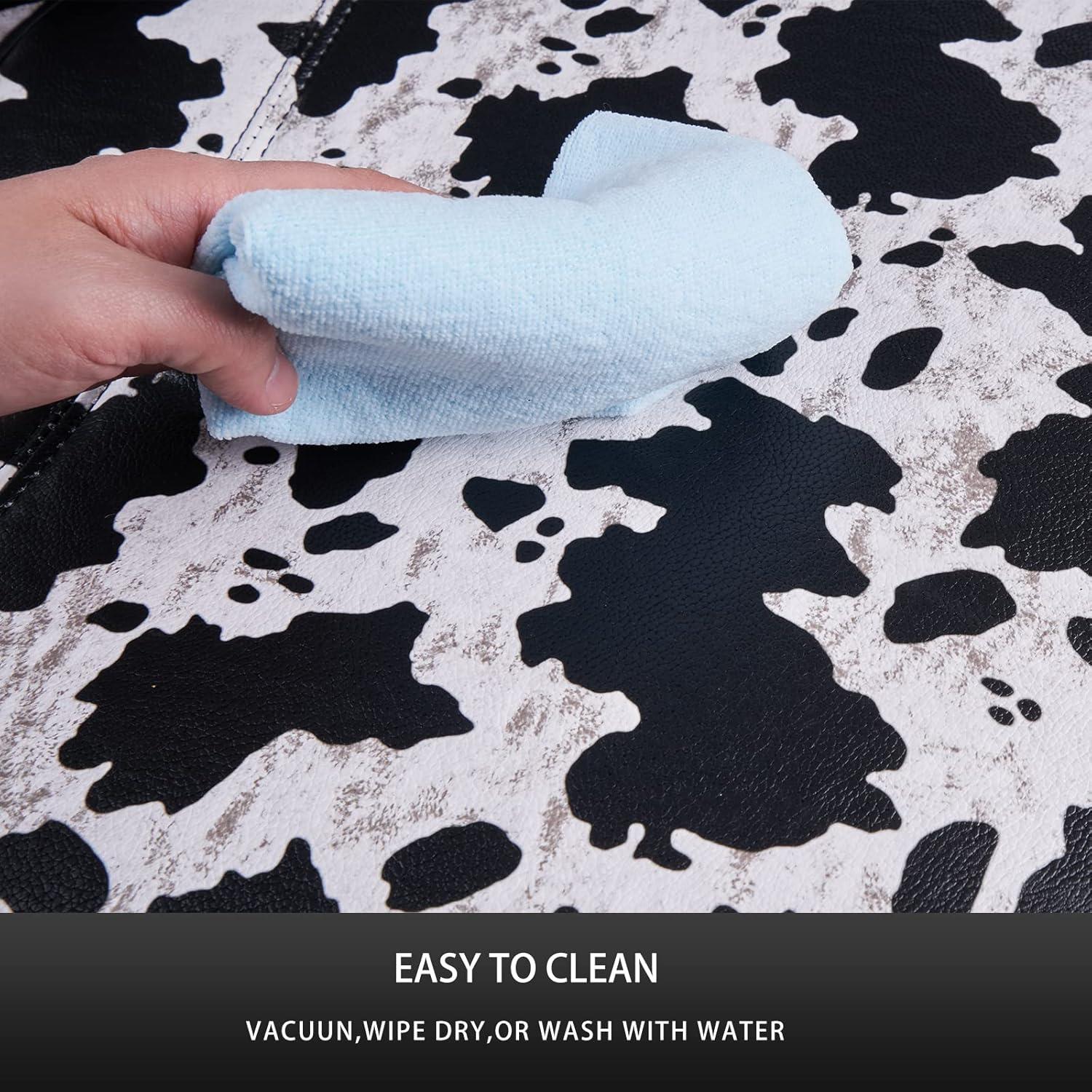 Protectores de Asiento Trasero LSBS Estampado de Vaca - 2 Piezas