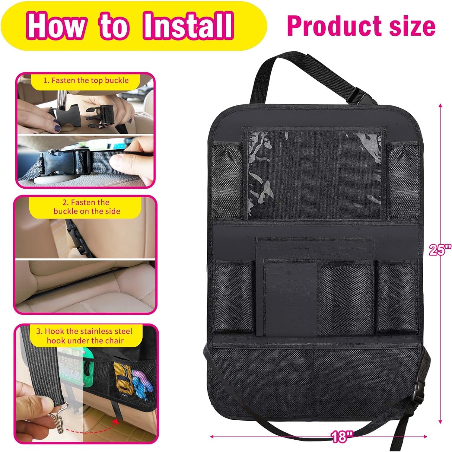 Organizador de Asiento Trasero KANGXICHEN 2 Pack con Soporte para Tableta