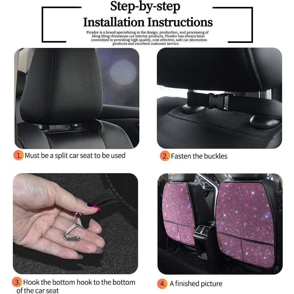 Alfombrillas Protectores de Asiento de Coche Pirador Rosa 2Pcs