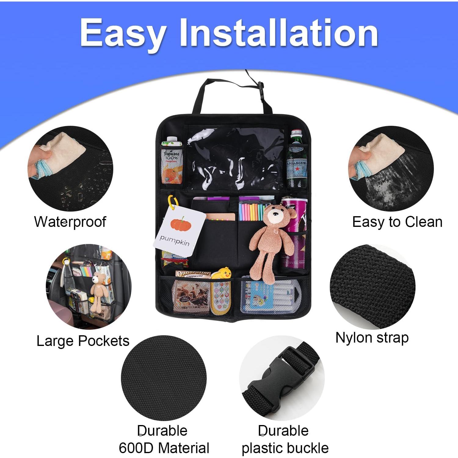 Organizador de Asiento Trasero UYYE con Soporte para Tableta y 9 Bolsillos