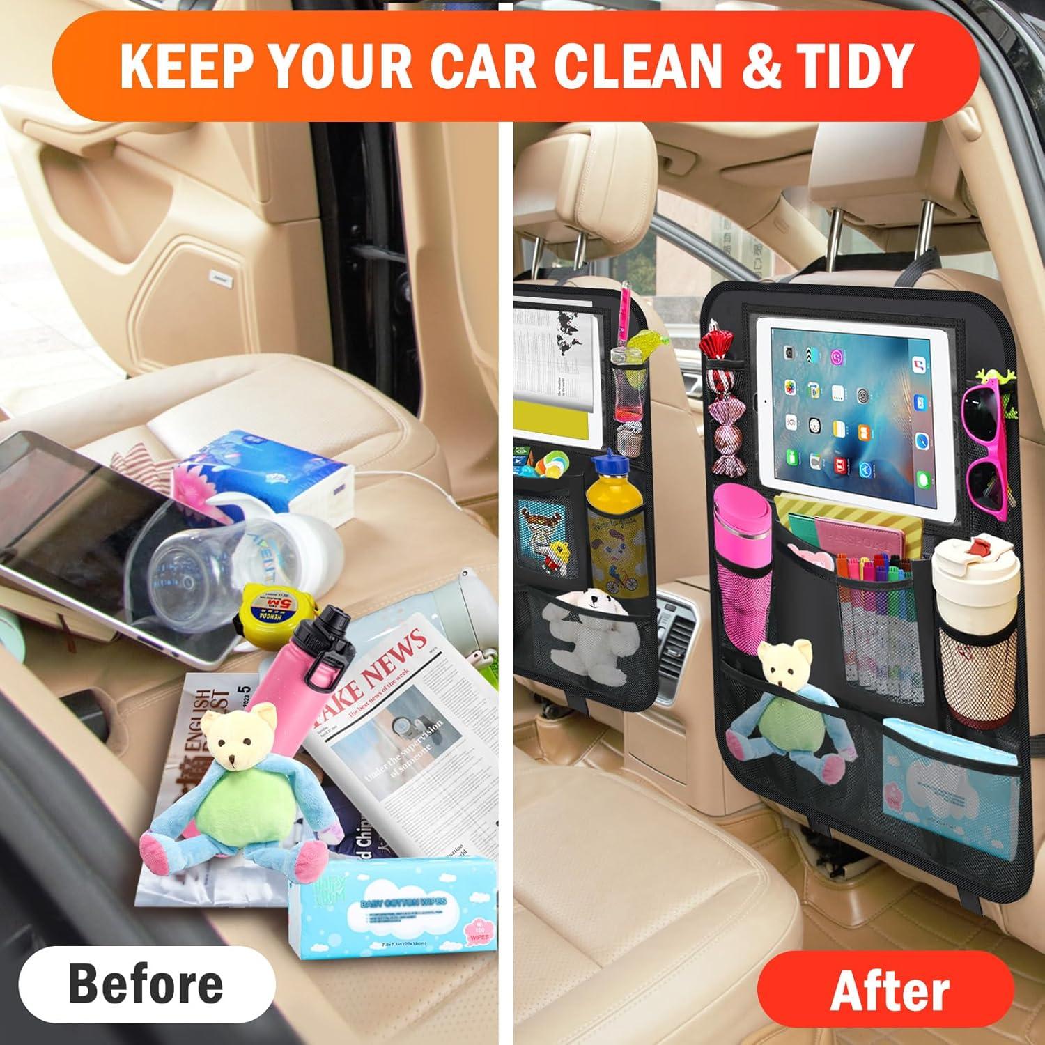 Organizador de Asiento Trasero Zecirl con Soporte para Tableta 10 Bolsillos