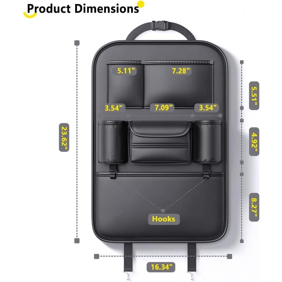 Organizador de Asiento Trasero Tumecos SND12 - Cuero Negro